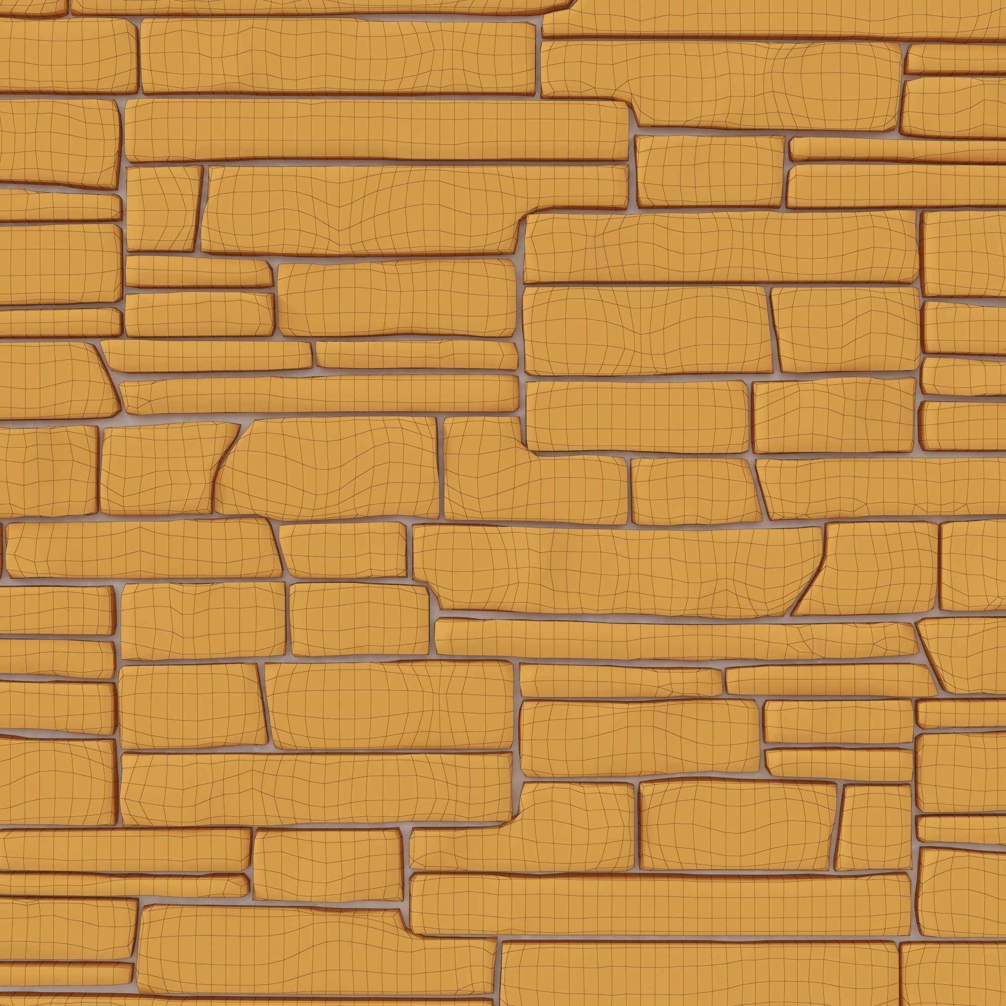 Wall stone clincer panel many part n1 3D model_23