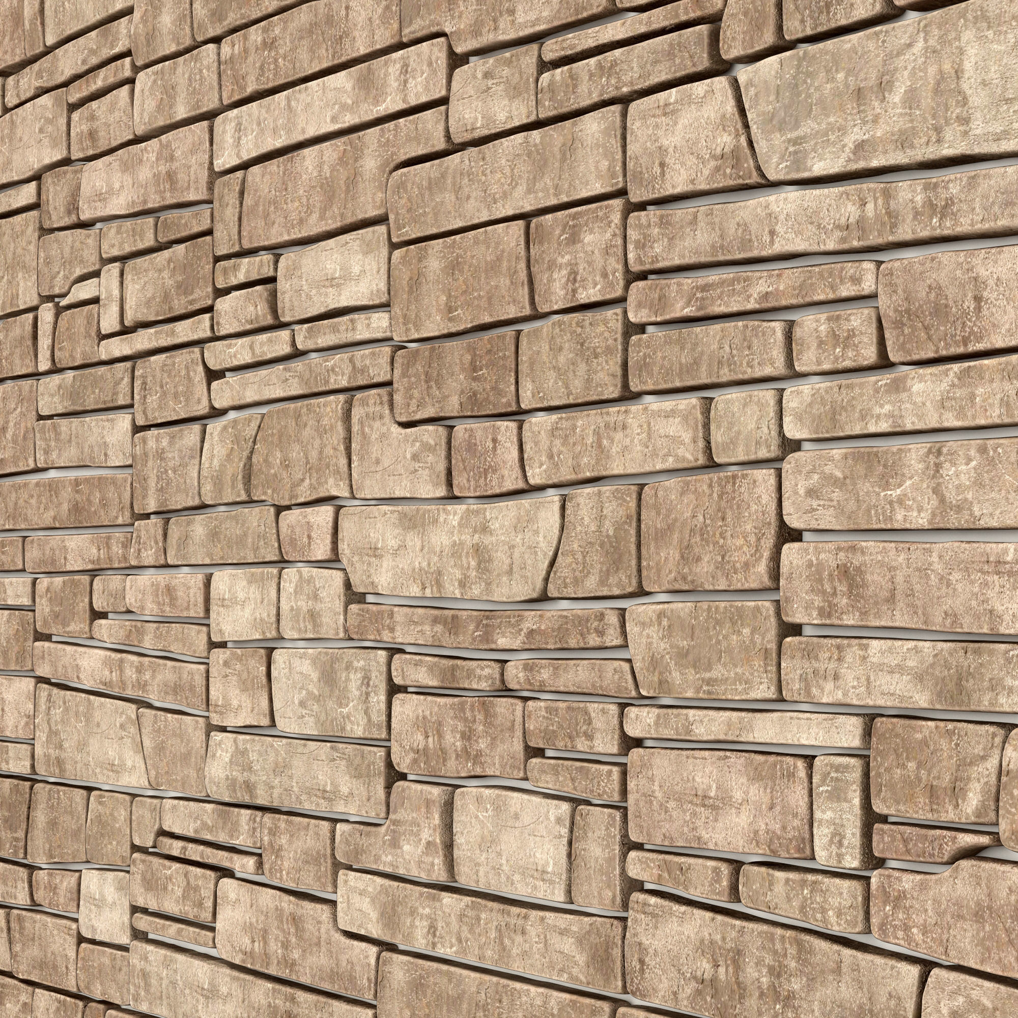 Wall stone clincer panel many part n1 3D model_3