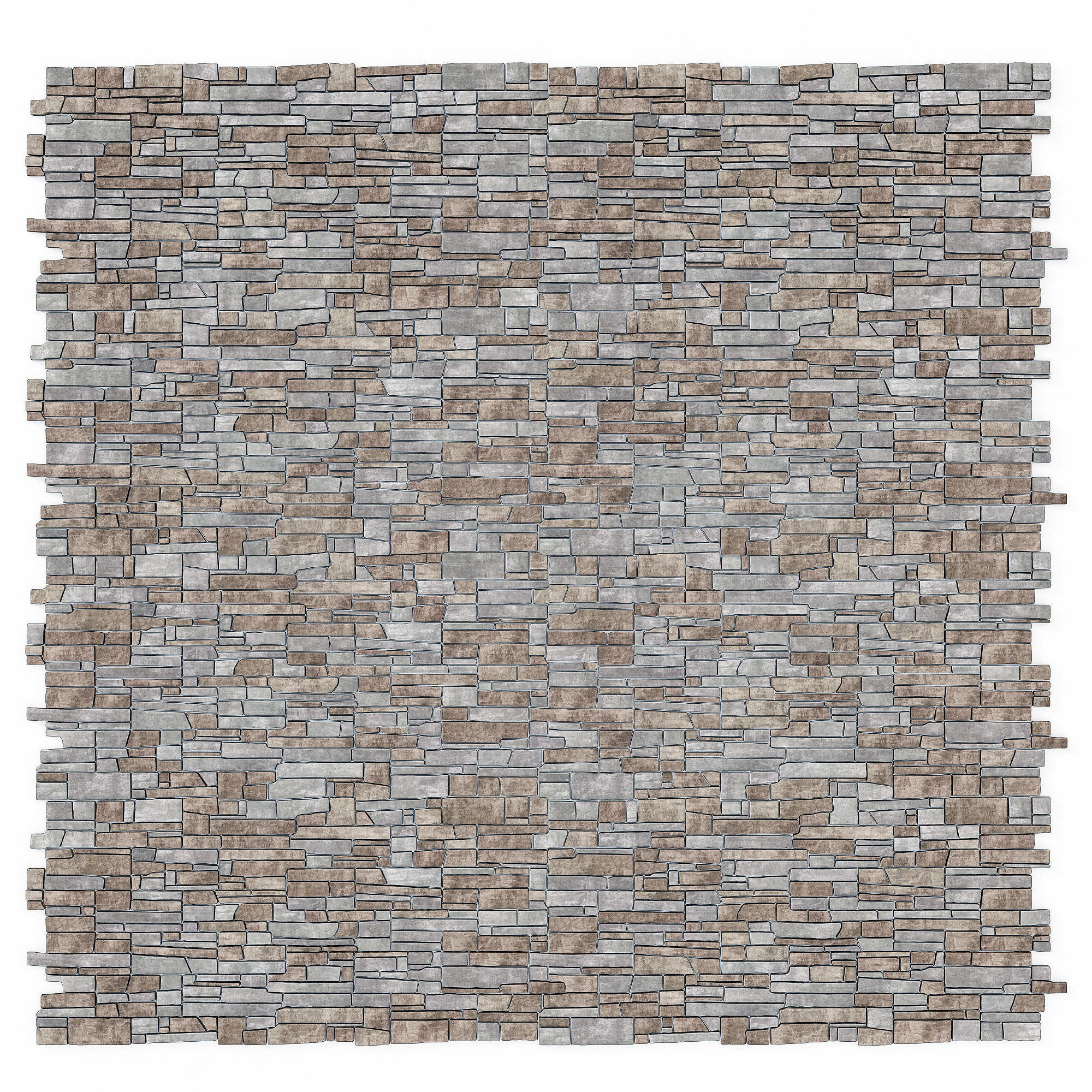 Wall stone clincer panel many part n1 3D model_19