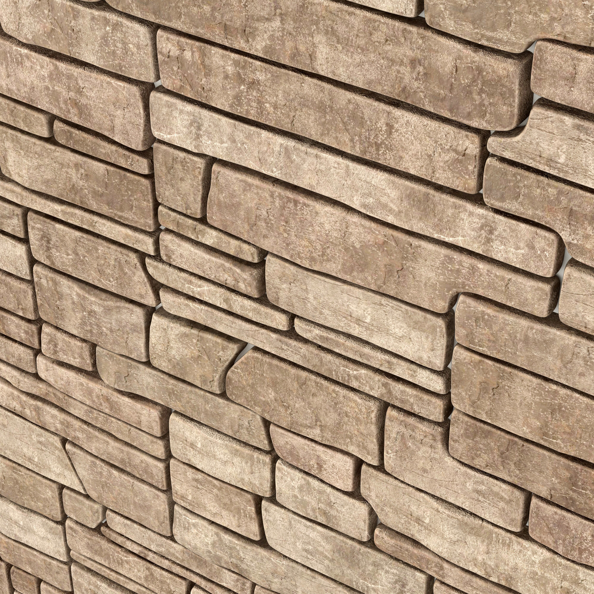 Wall stone clincer panel many part n1 3D model_2