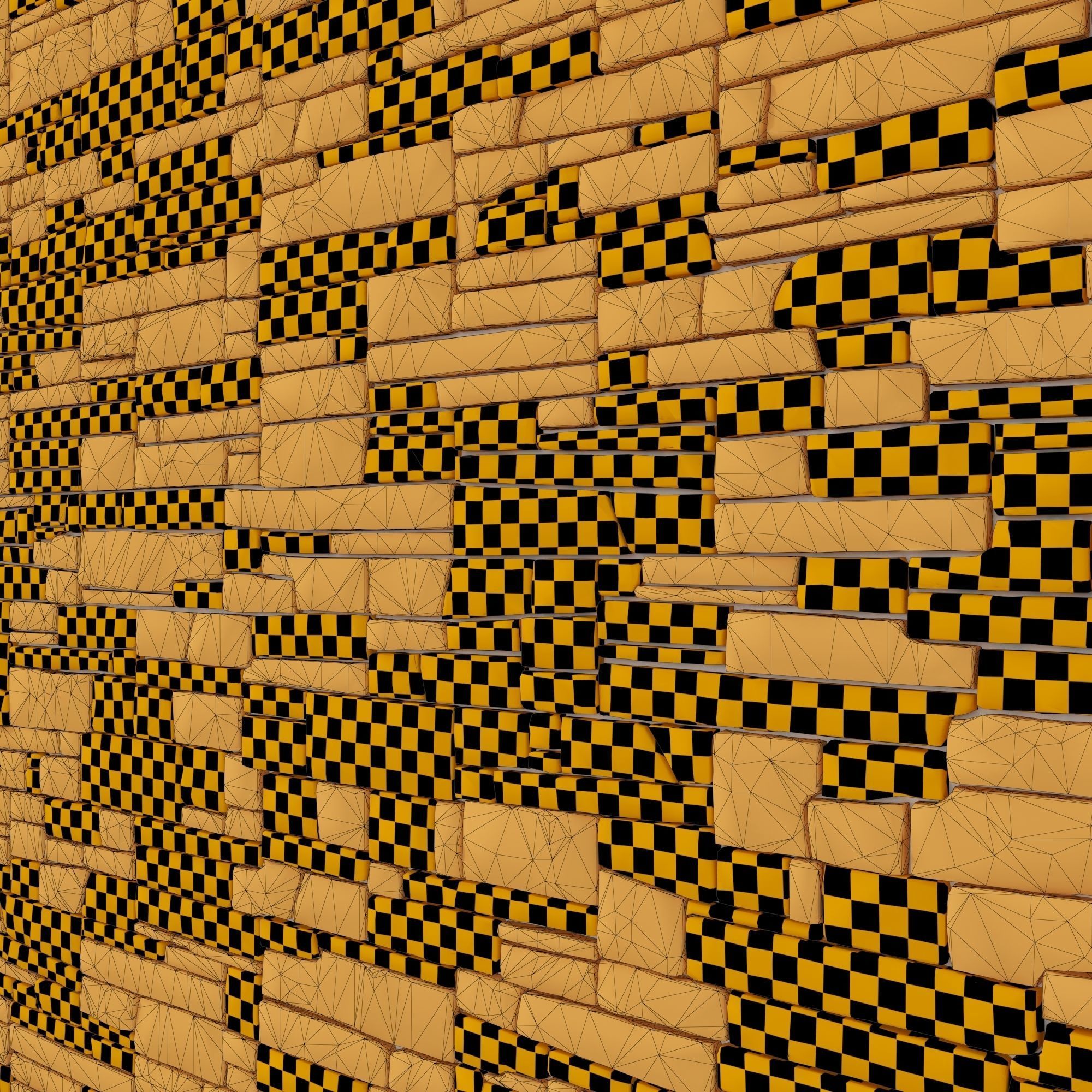 Wall stone clincer panel many part n1 3D model_20