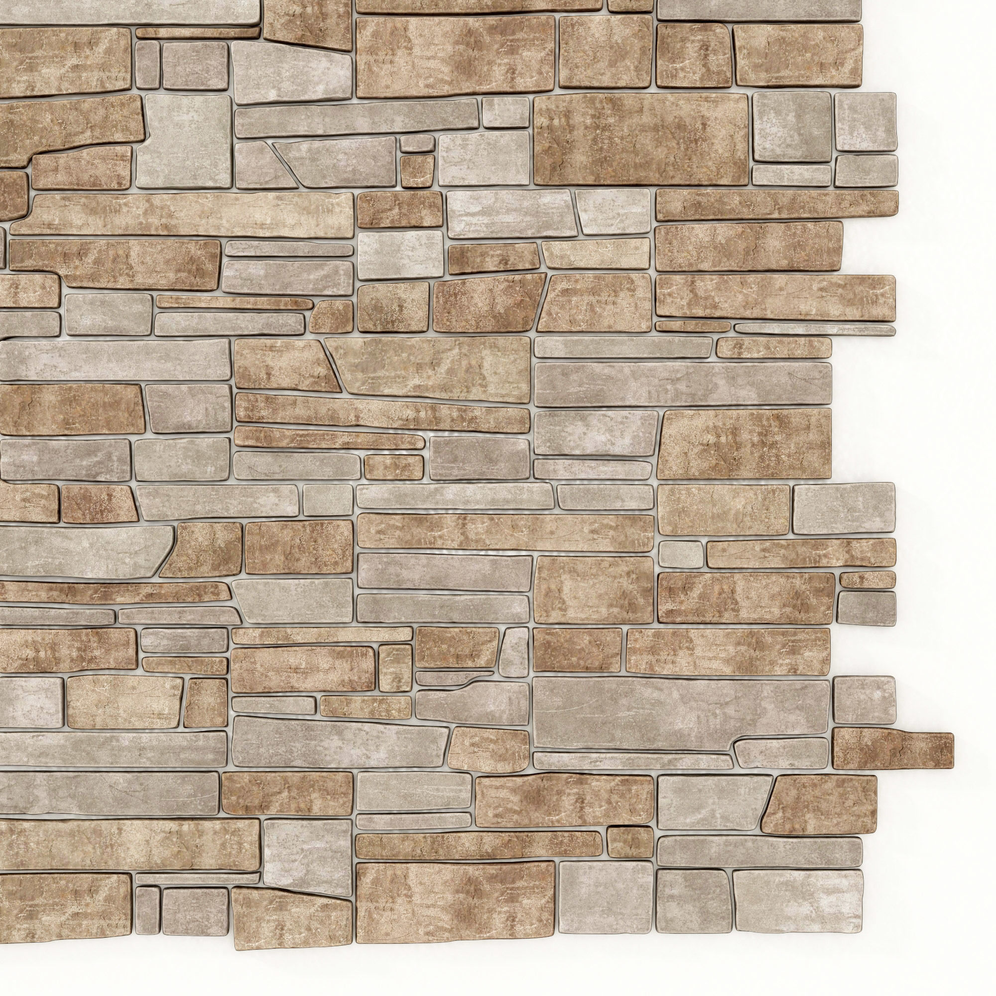 Wall stone clincer panel many part n1 3D model_9