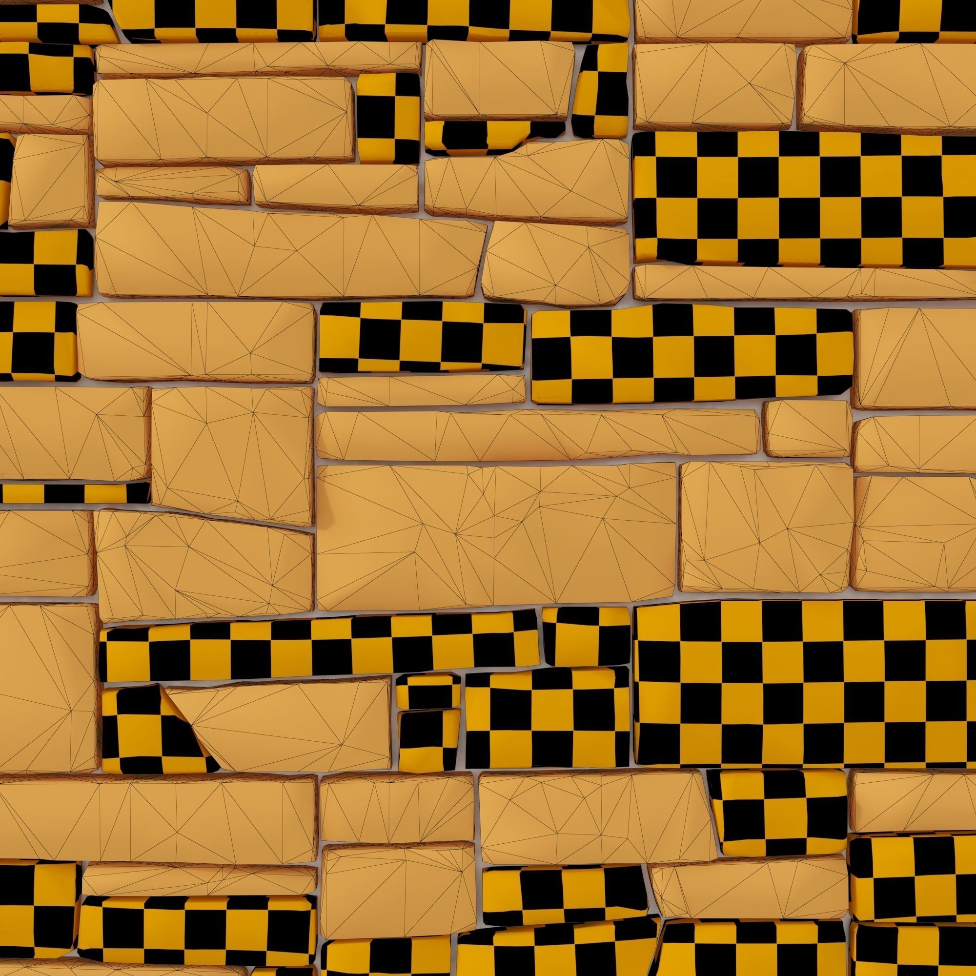 Wall stone clincer panel many part n1 3D model_17