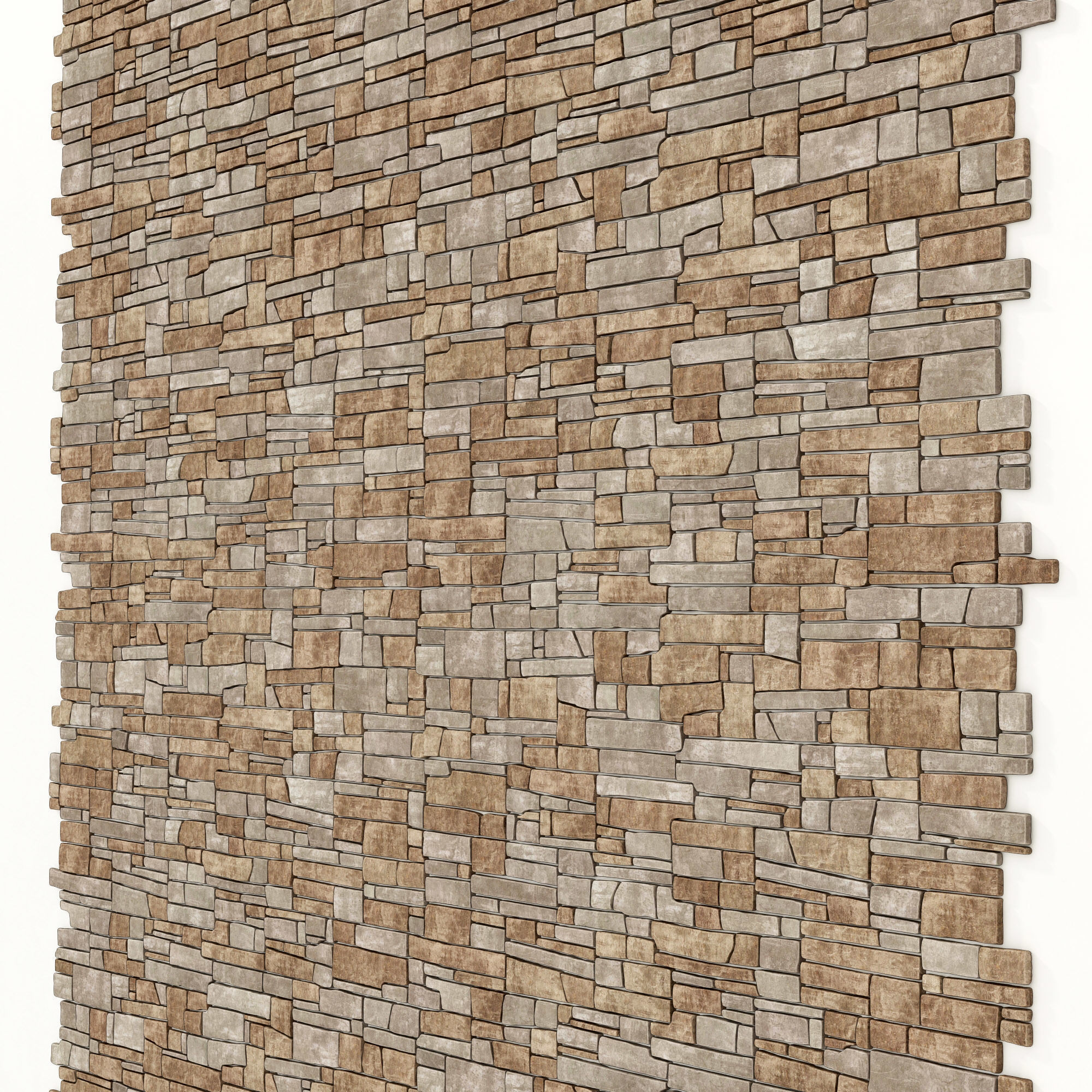 Wall stone clincer panel many part n1 3D model_29