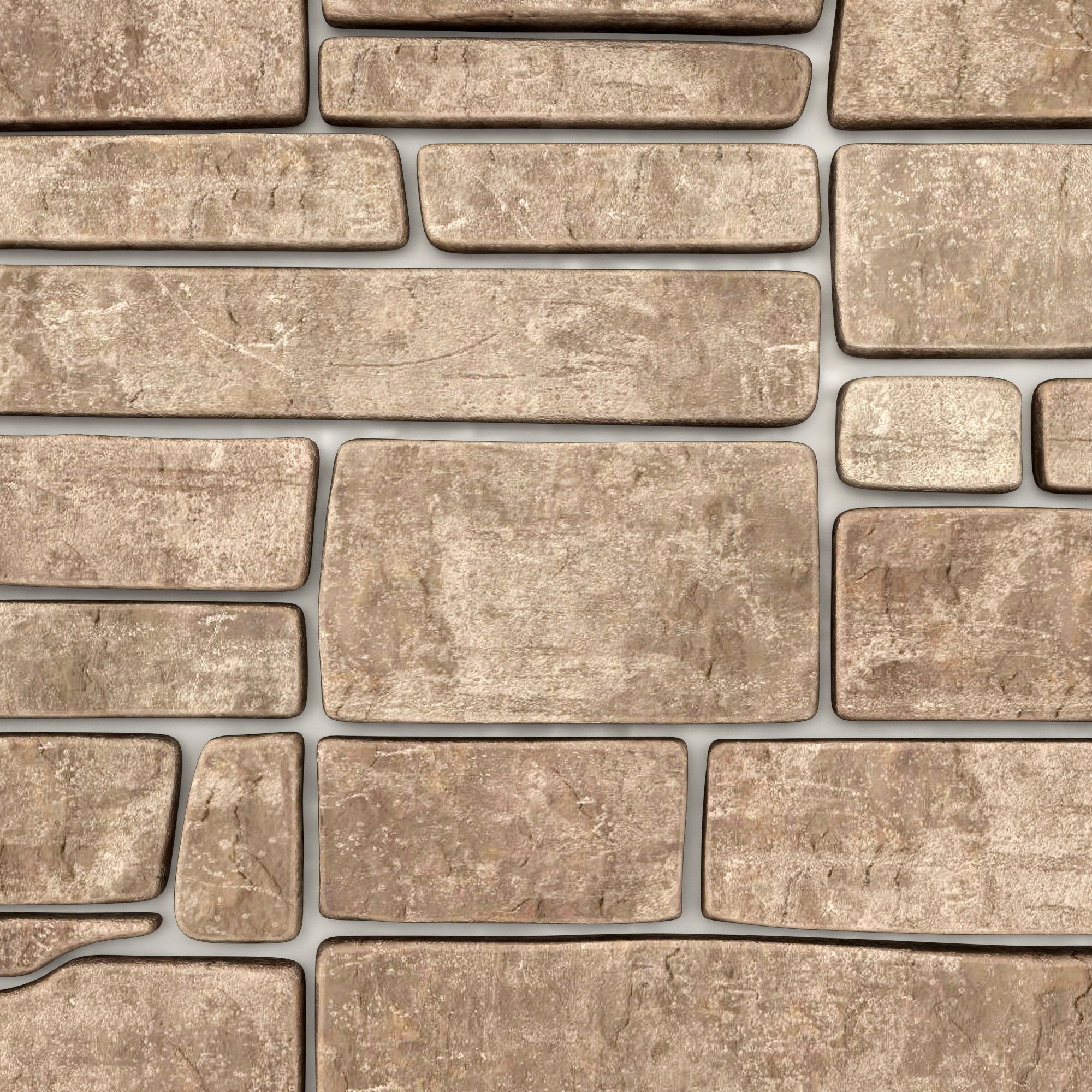 Wall stone clincer panel many part n1 3D model_7