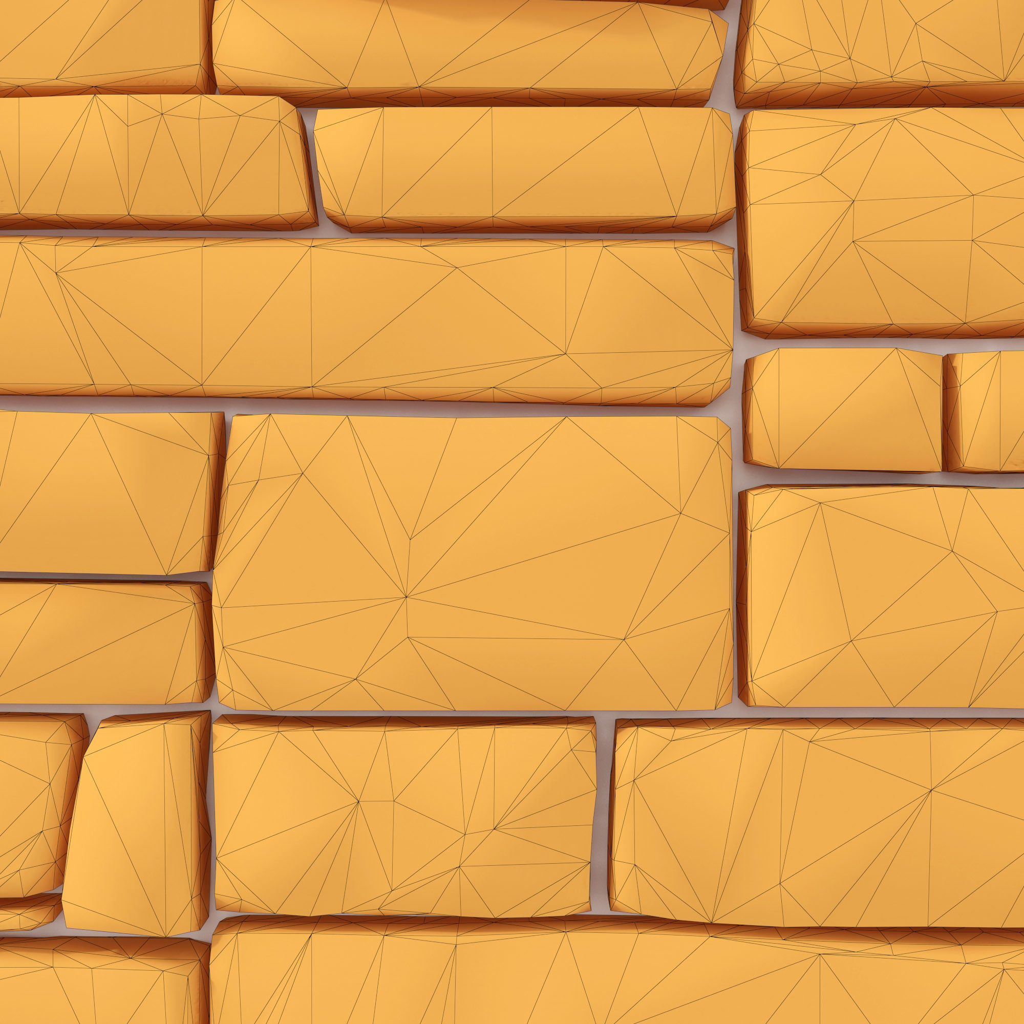 Wall stone clincer panel many part n1 3D model_15