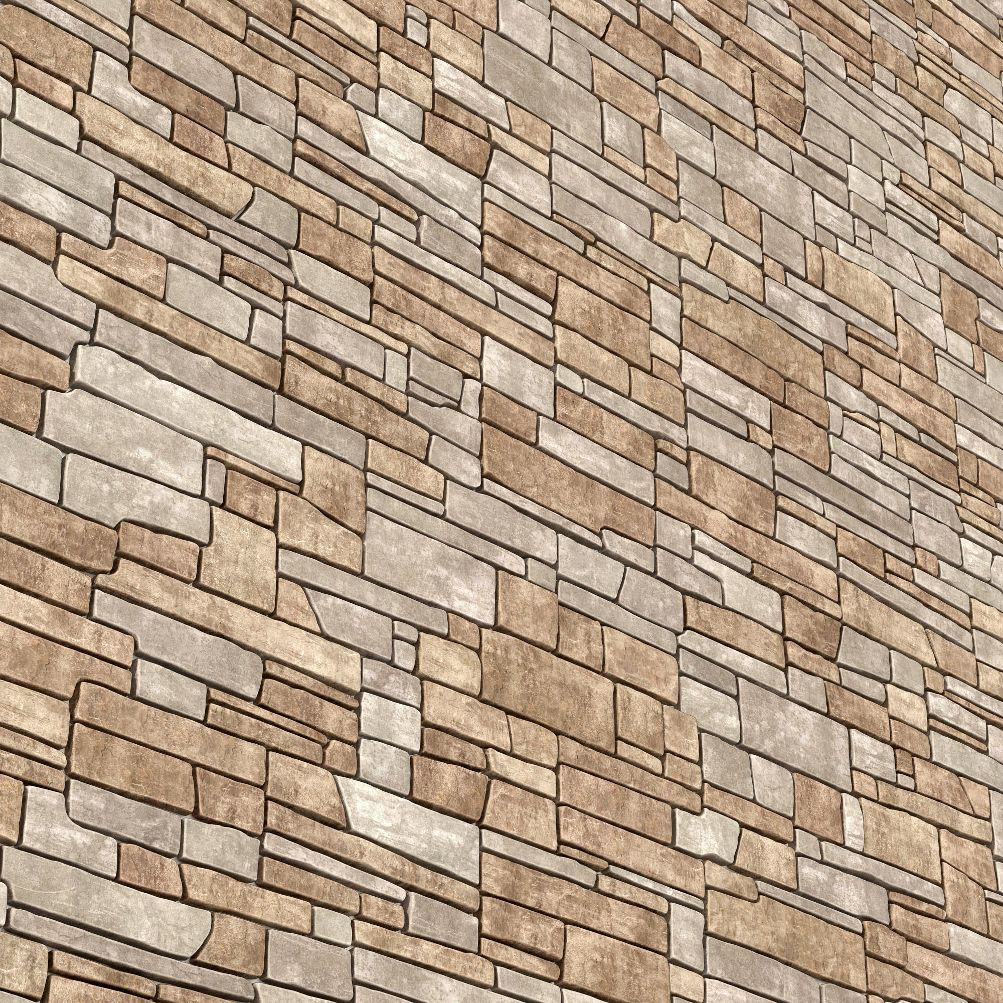 Wall stone clincer panel many part n1 3D model_31