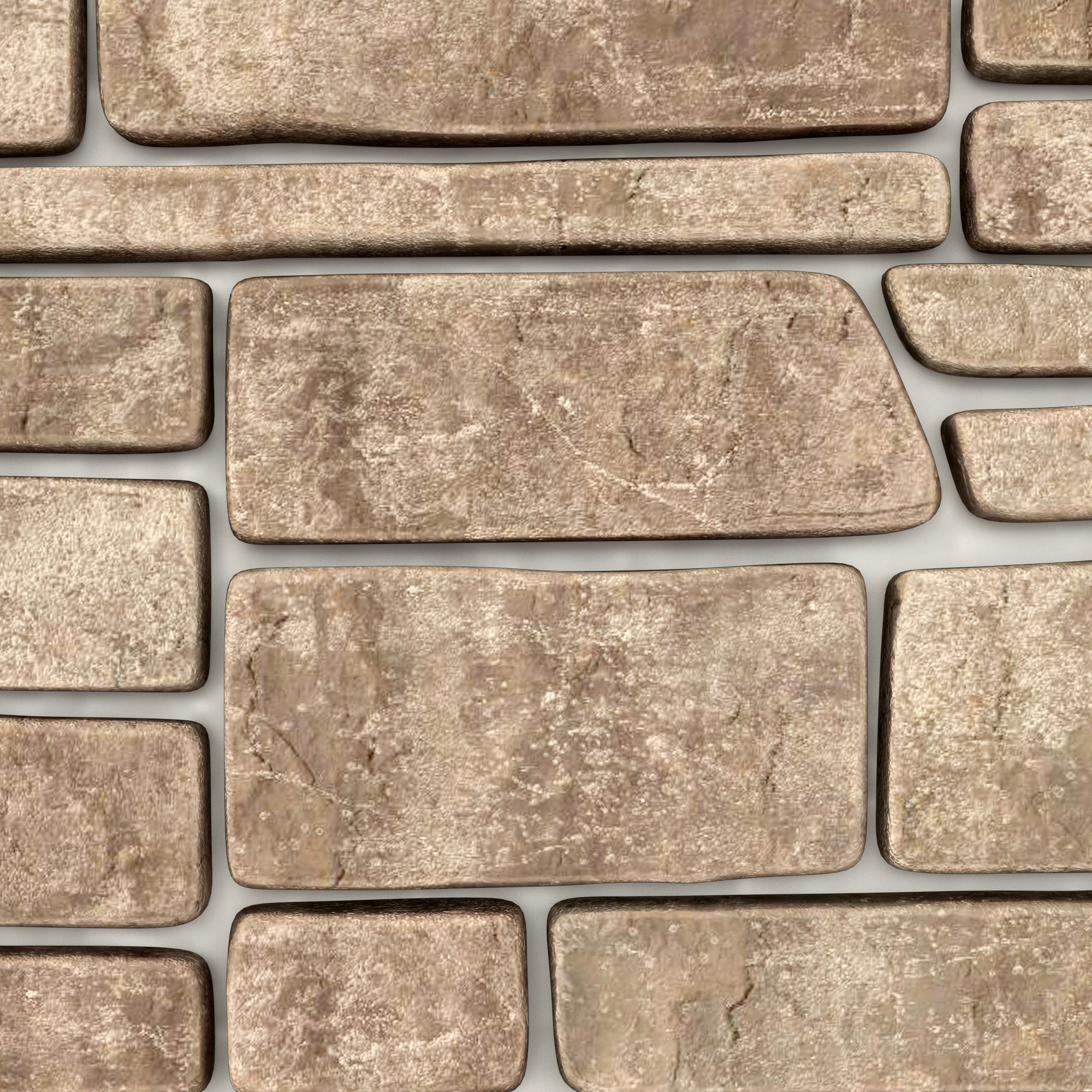 Wall stone clincer panel many part n1 3D model_4