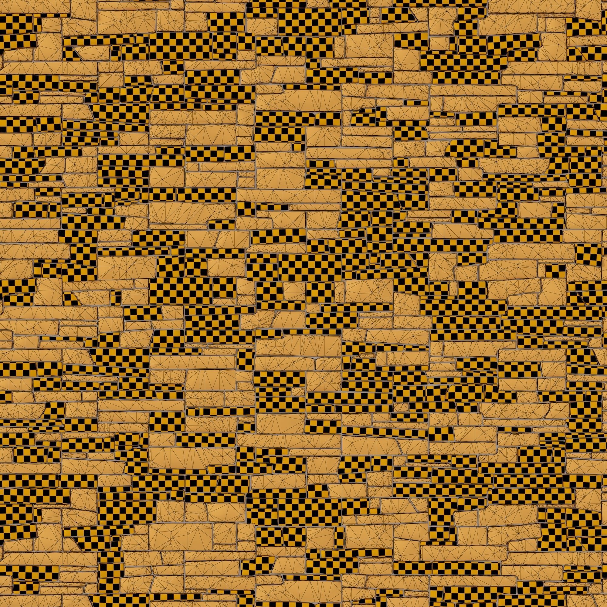 Wall stone clincer panel many part n1 3D model_28