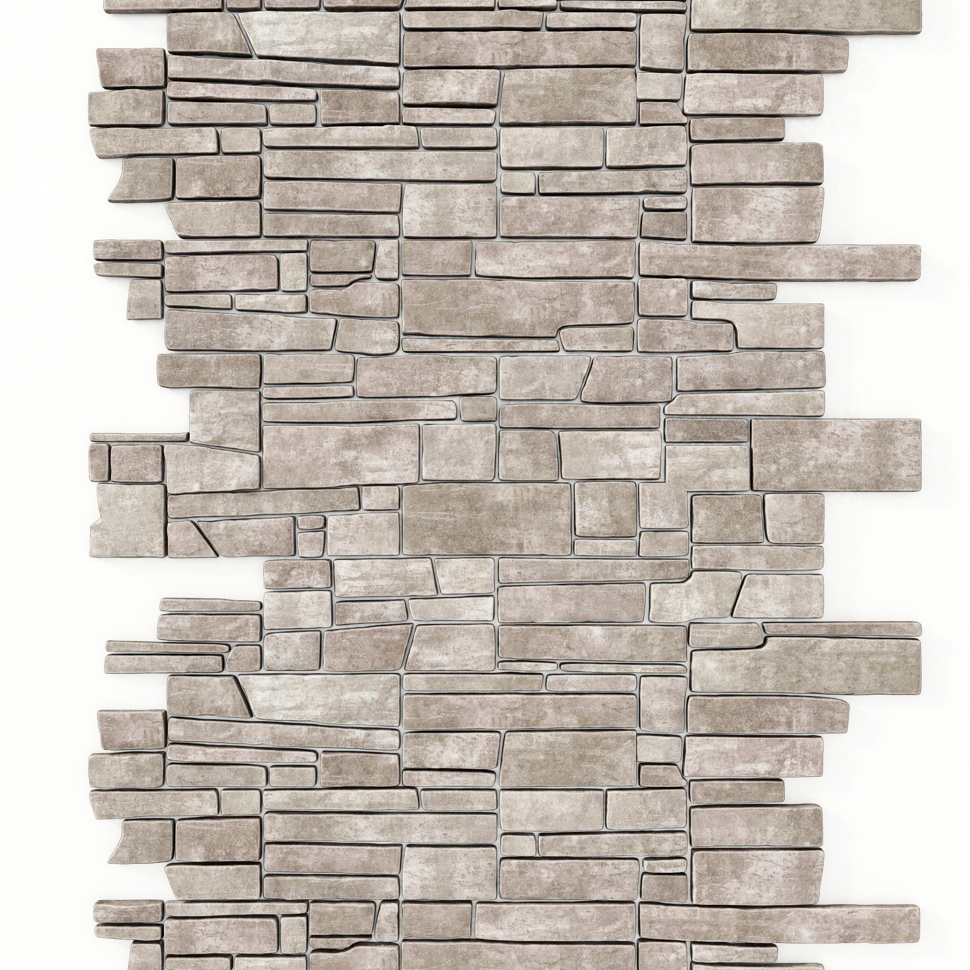 Wall stone clincer panel many part n1 3D model_10