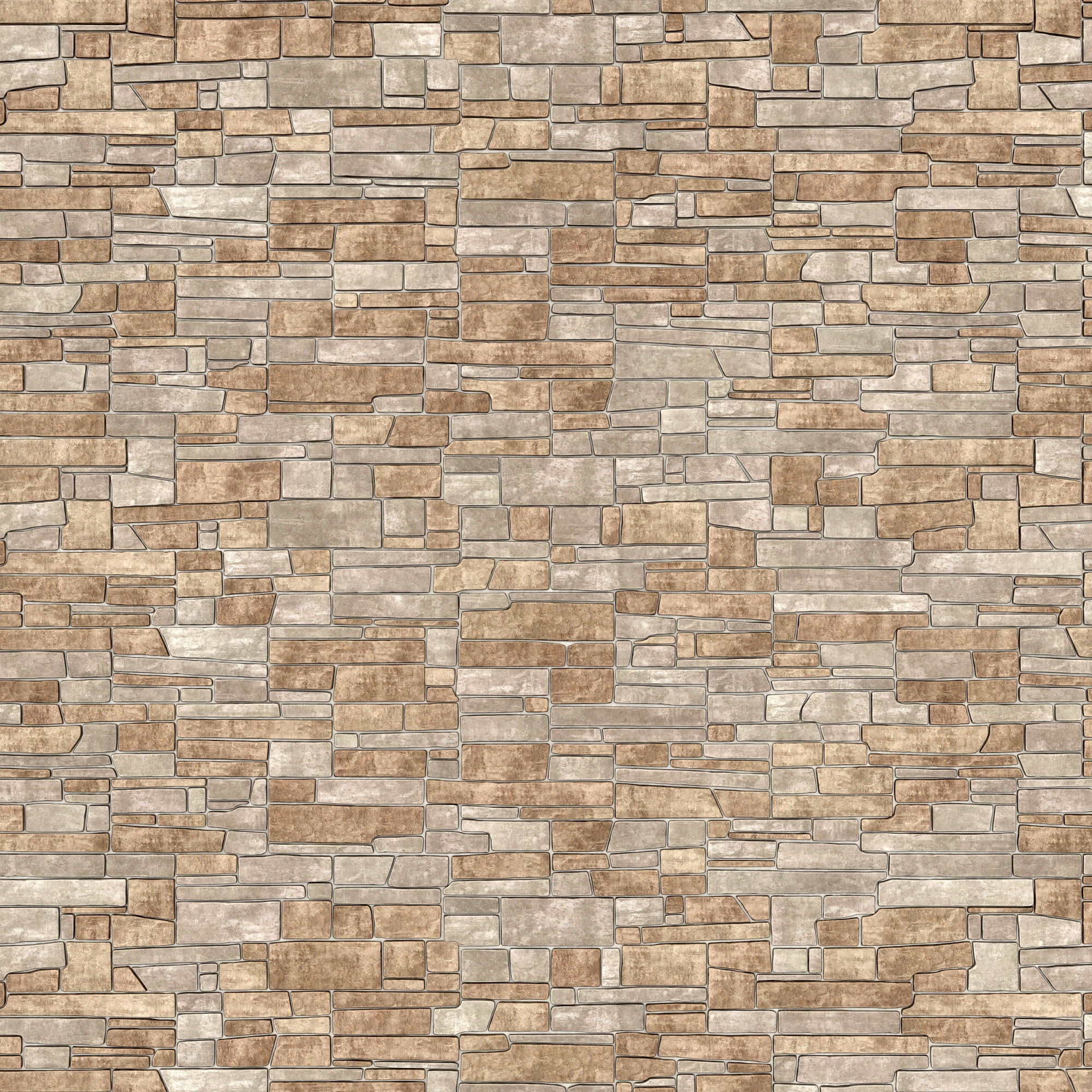 Wall stone clincer panel many part n1 3D model_8