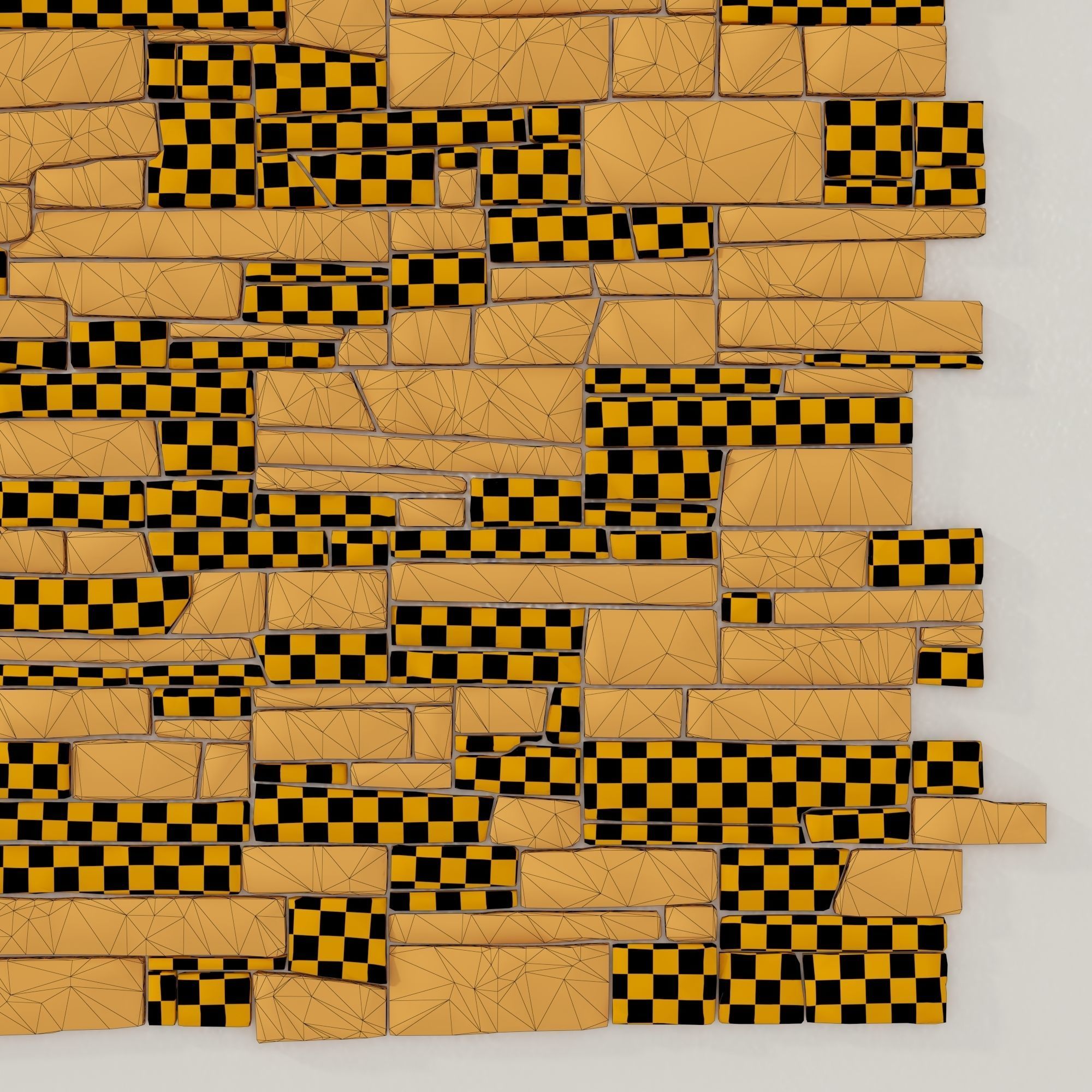 Wall stone clincer panel many part n1 3D model_21