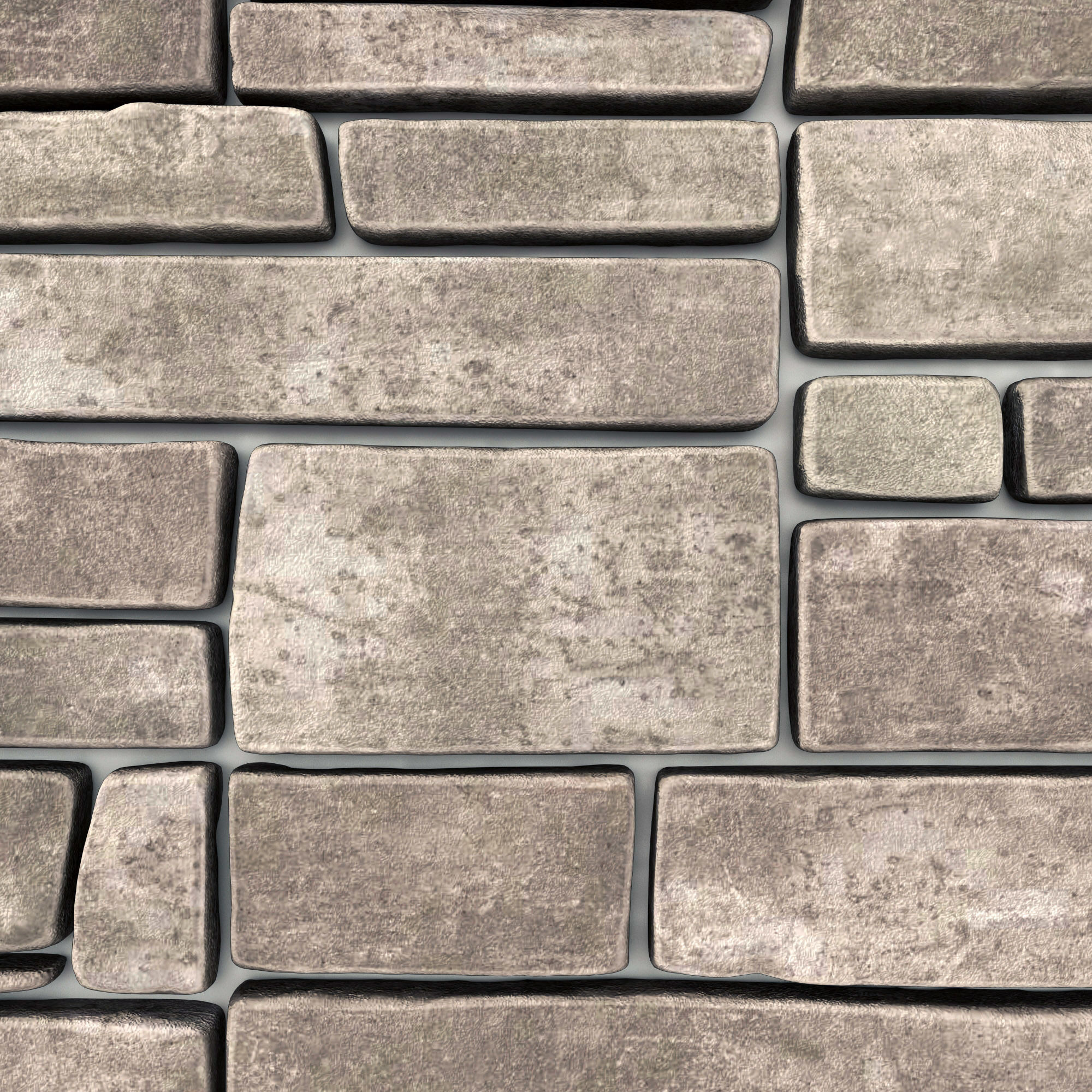 Wall stone clincer panel many part n1 3D model_30