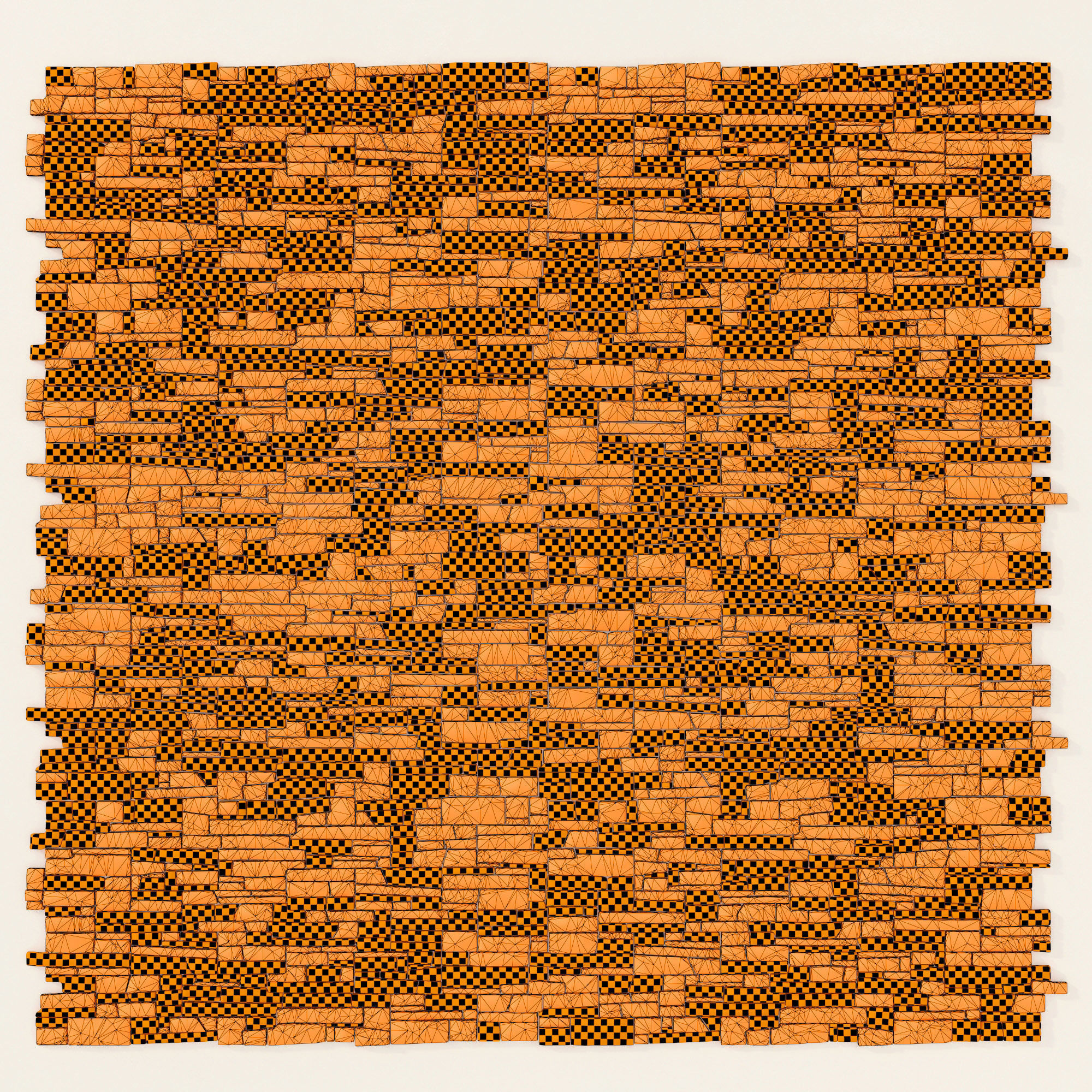 Wall stone clincer panel many part n1 3D model_14