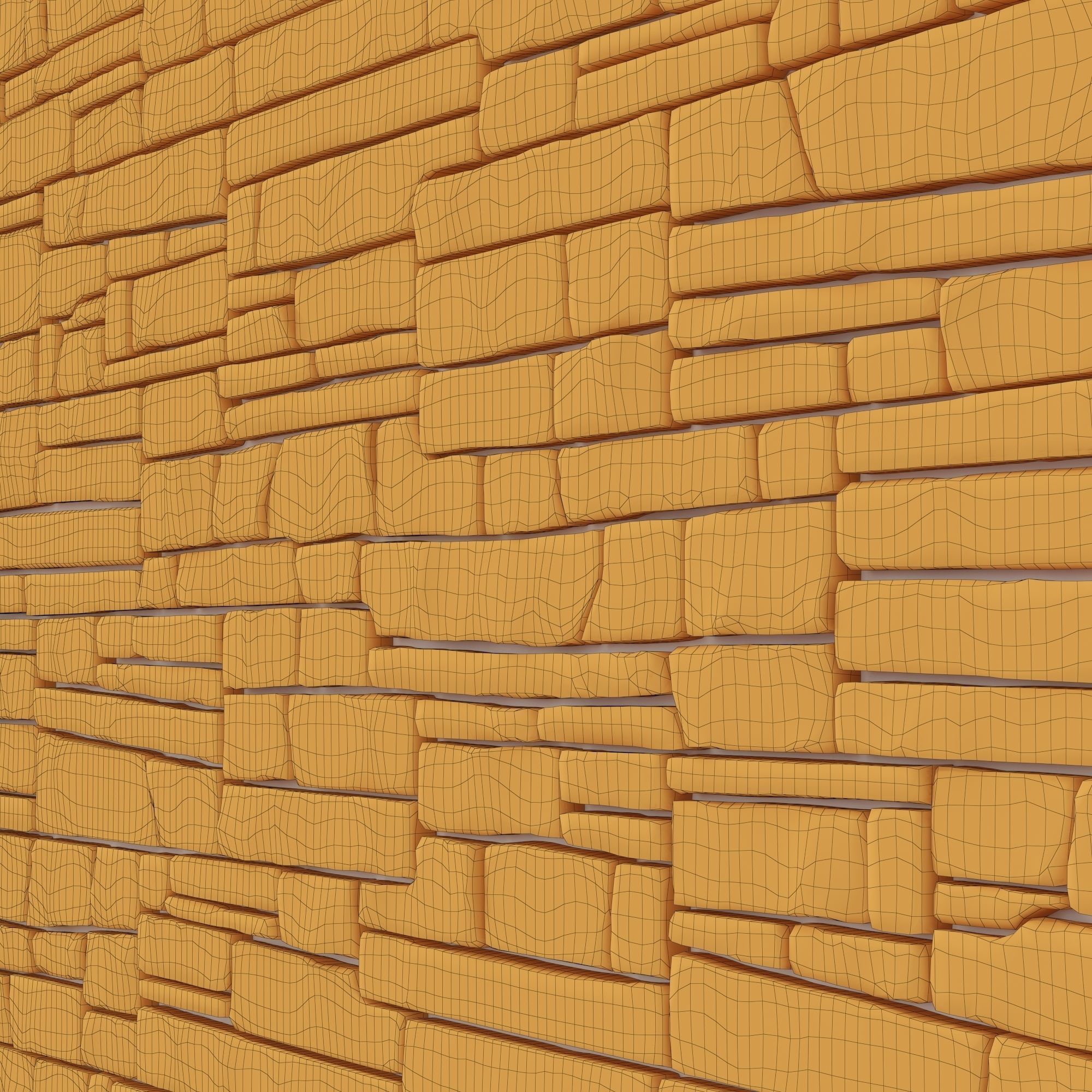 Wall stone clincer panel many part n1 3D model_25