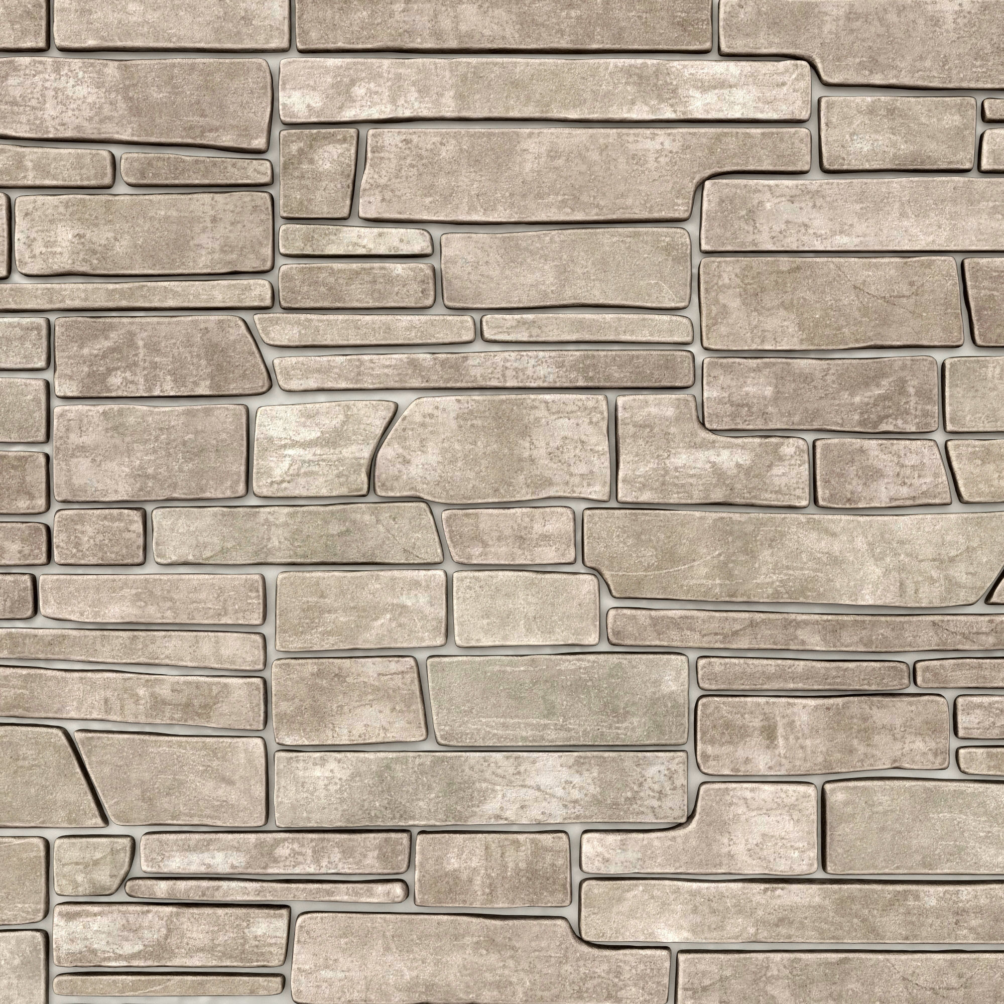 Wall stone clincer panel many part n1 3D model_5