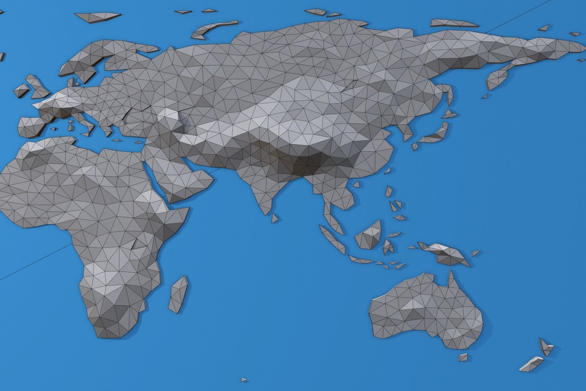 Low Poly World Map Low-poly 3D model_10