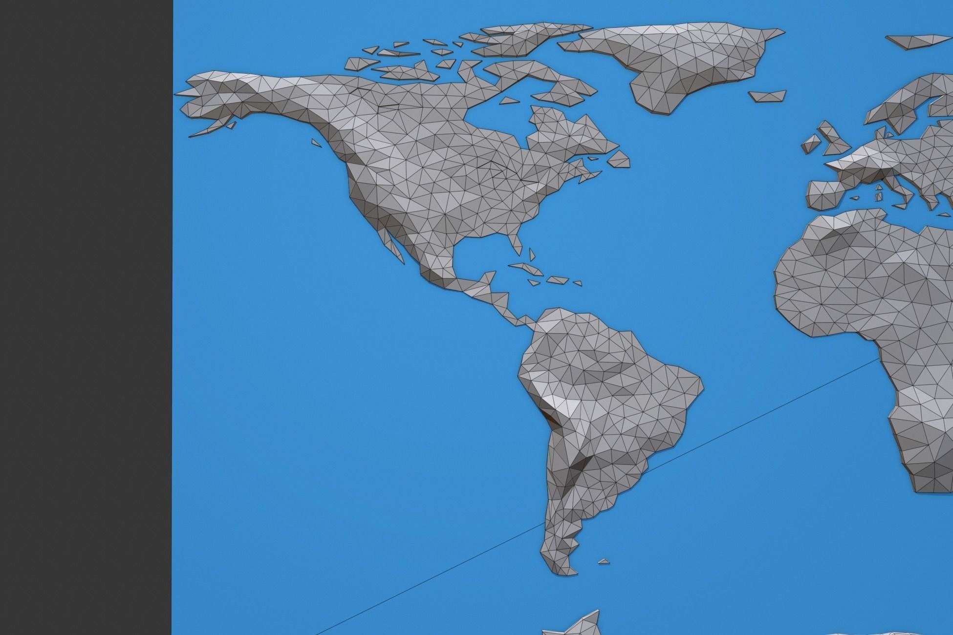 Low Poly World Map Low-poly 3D model_9