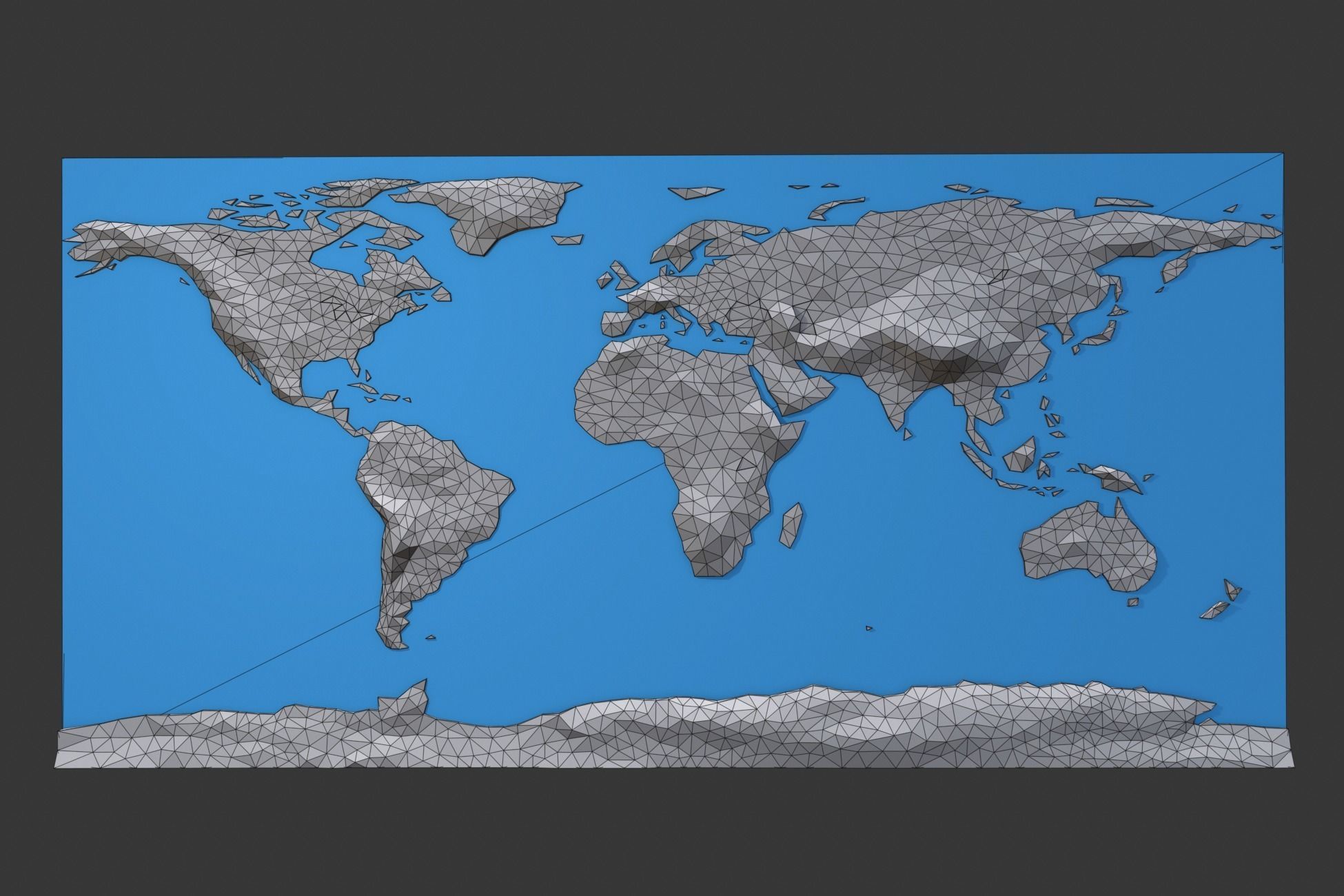 Low Poly World Map Low-poly 3D model_8