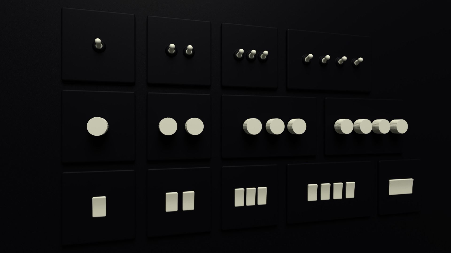 D and R Electrical Sockets or Outlets and Switches 3D model_11