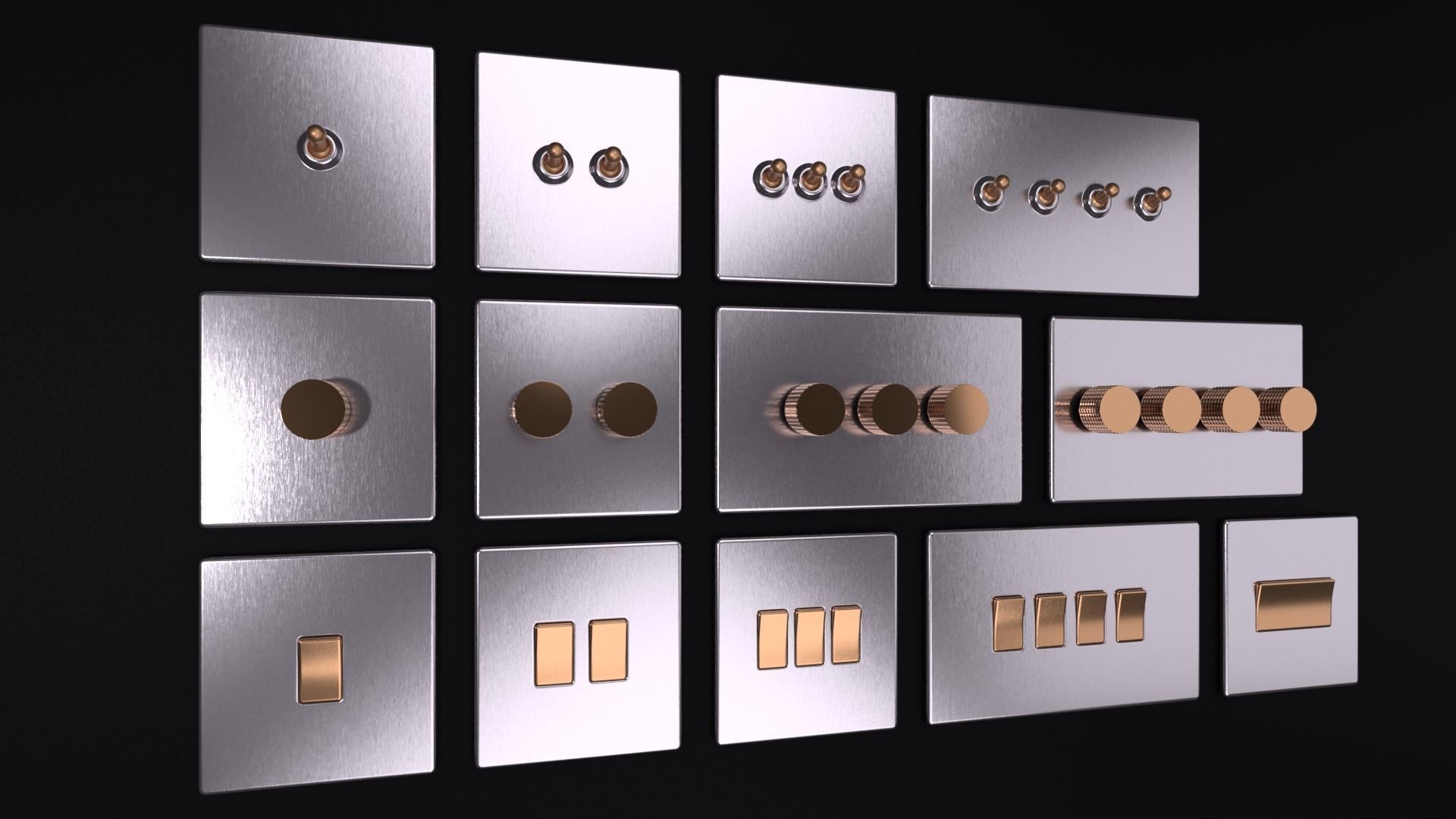 D and R Electrical Sockets or Outlets and Switches 3D model_17