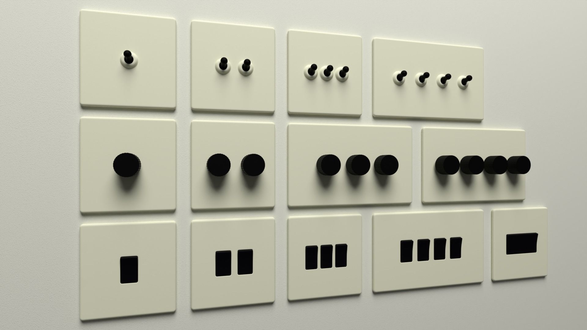 D and R Electrical Sockets or Outlets and Switches 3D model_18