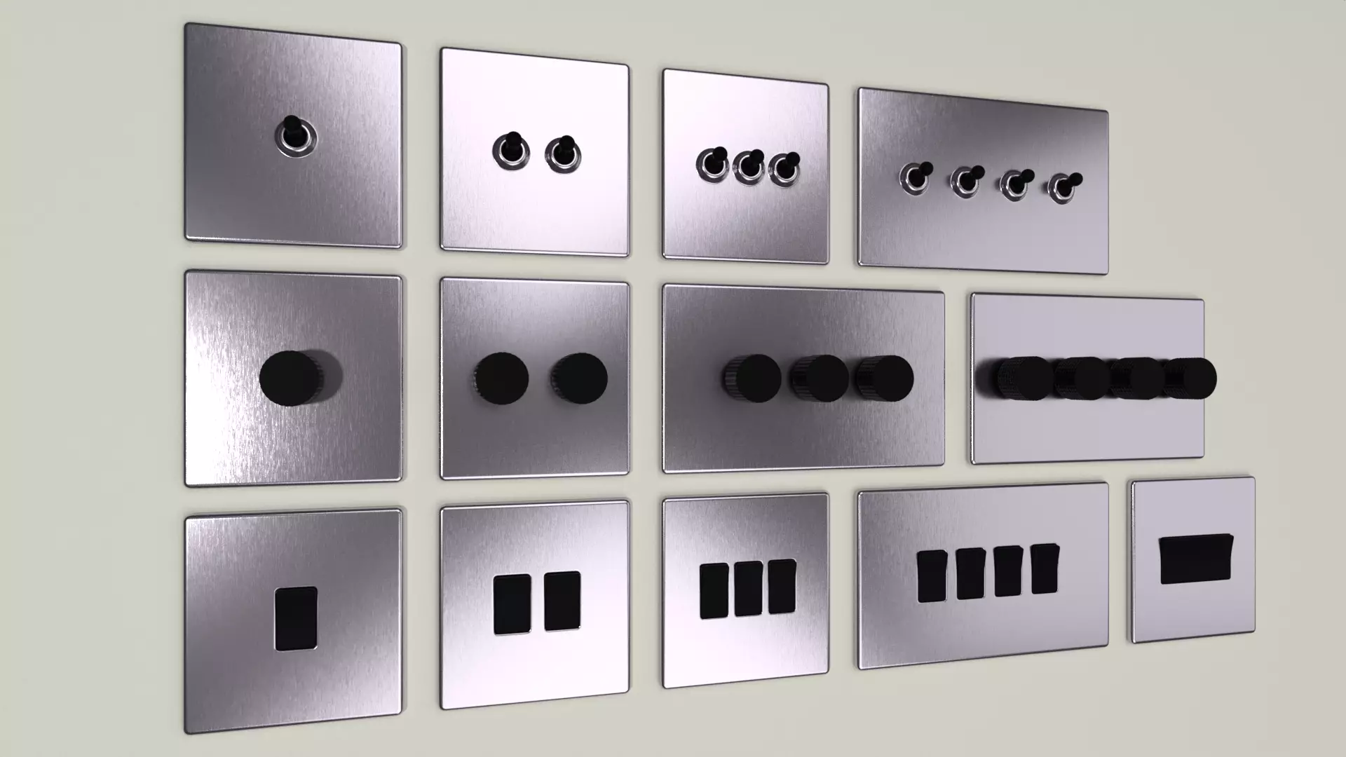 D and R Electrical Sockets or Outlets and Switches 3D model_0