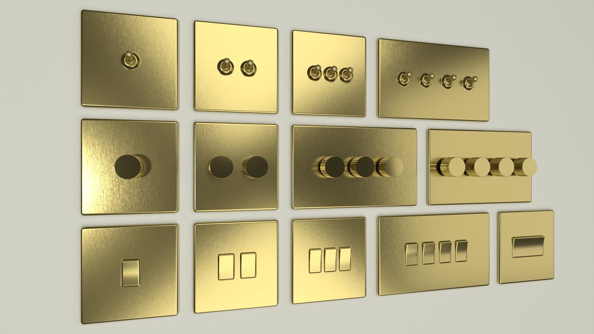 D and R Electrical Sockets or Outlets and Switches 3D model_14
