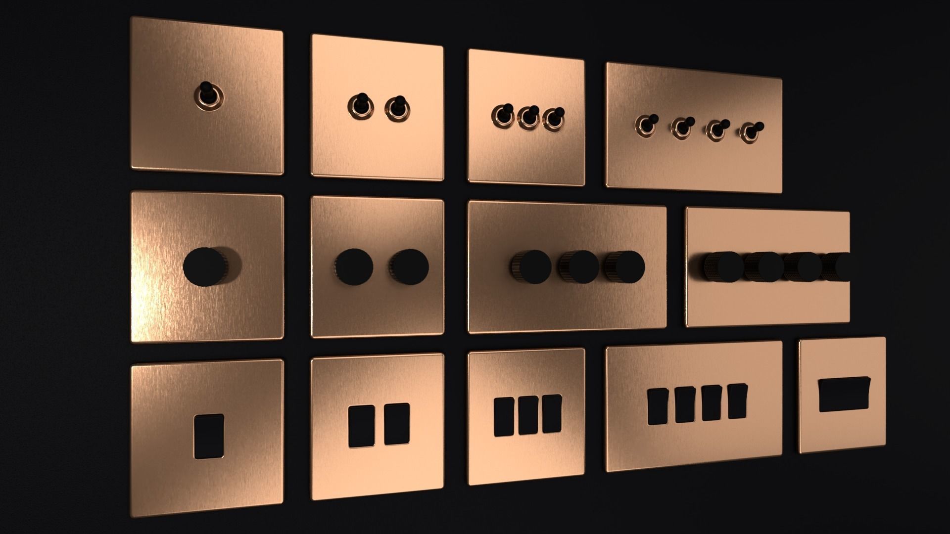D and R Electrical Sockets or Outlets and Switches 3D model_12
