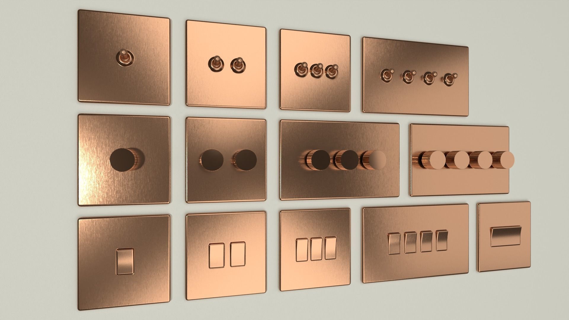 D and R Electrical Sockets or Outlets and Switches 3D model_13