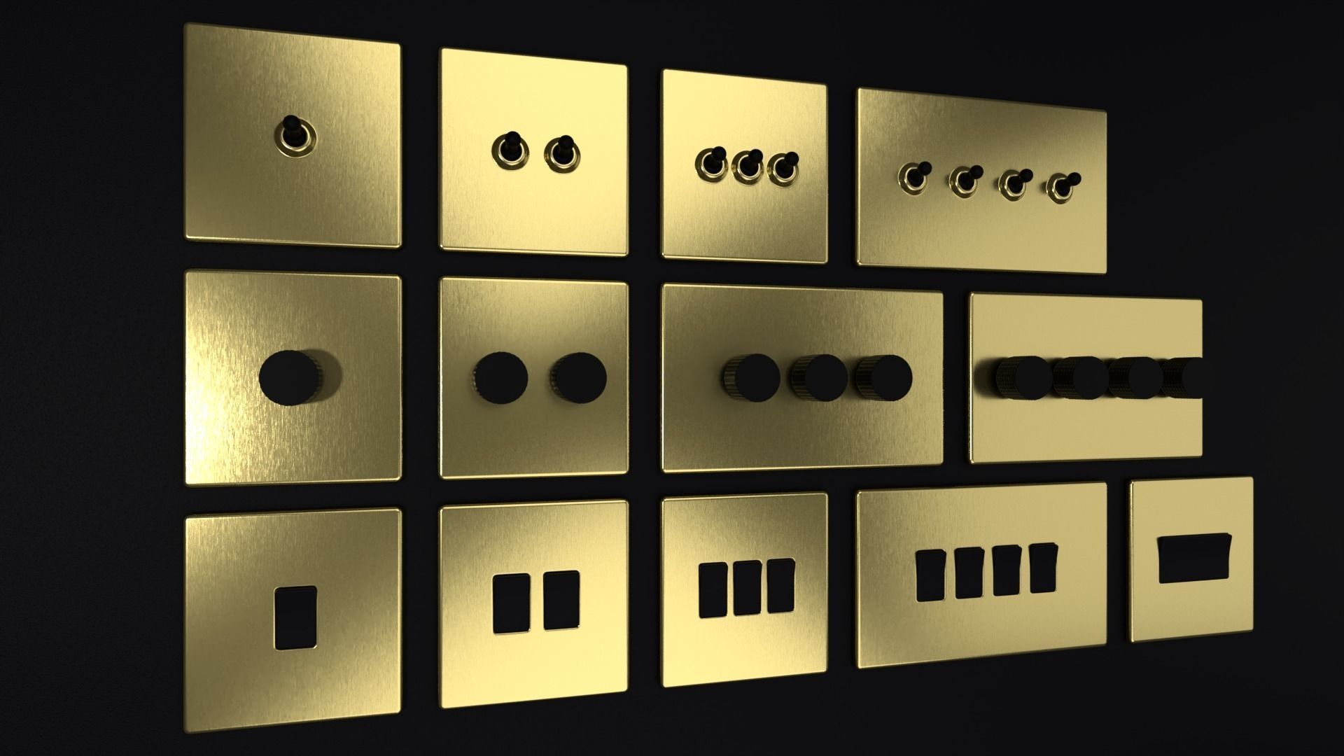 D and R Electrical Sockets or Outlets and Switches 3D model_15