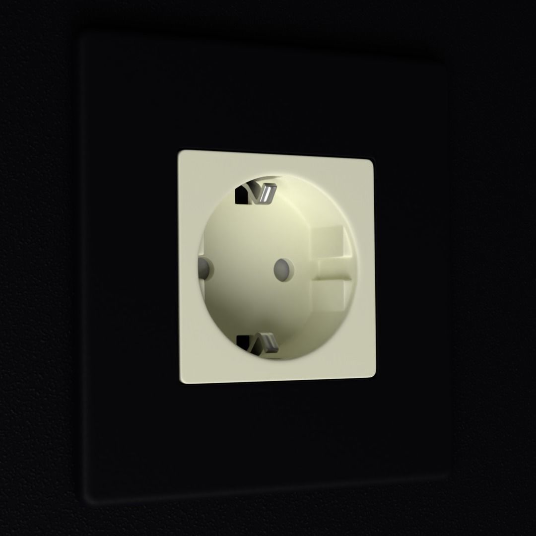 D and R Electrical Sockets or Outlets and Switches 3D model_6