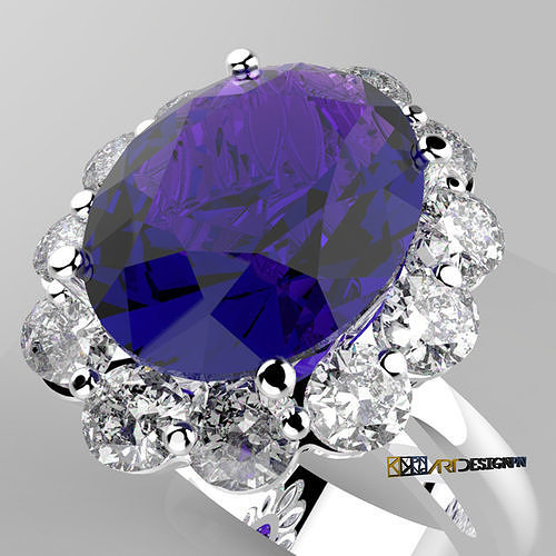 anello Cestino ovale  -diamond basket ring 3D print model