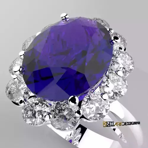 anello Cestino ovale  -diamond basket ring