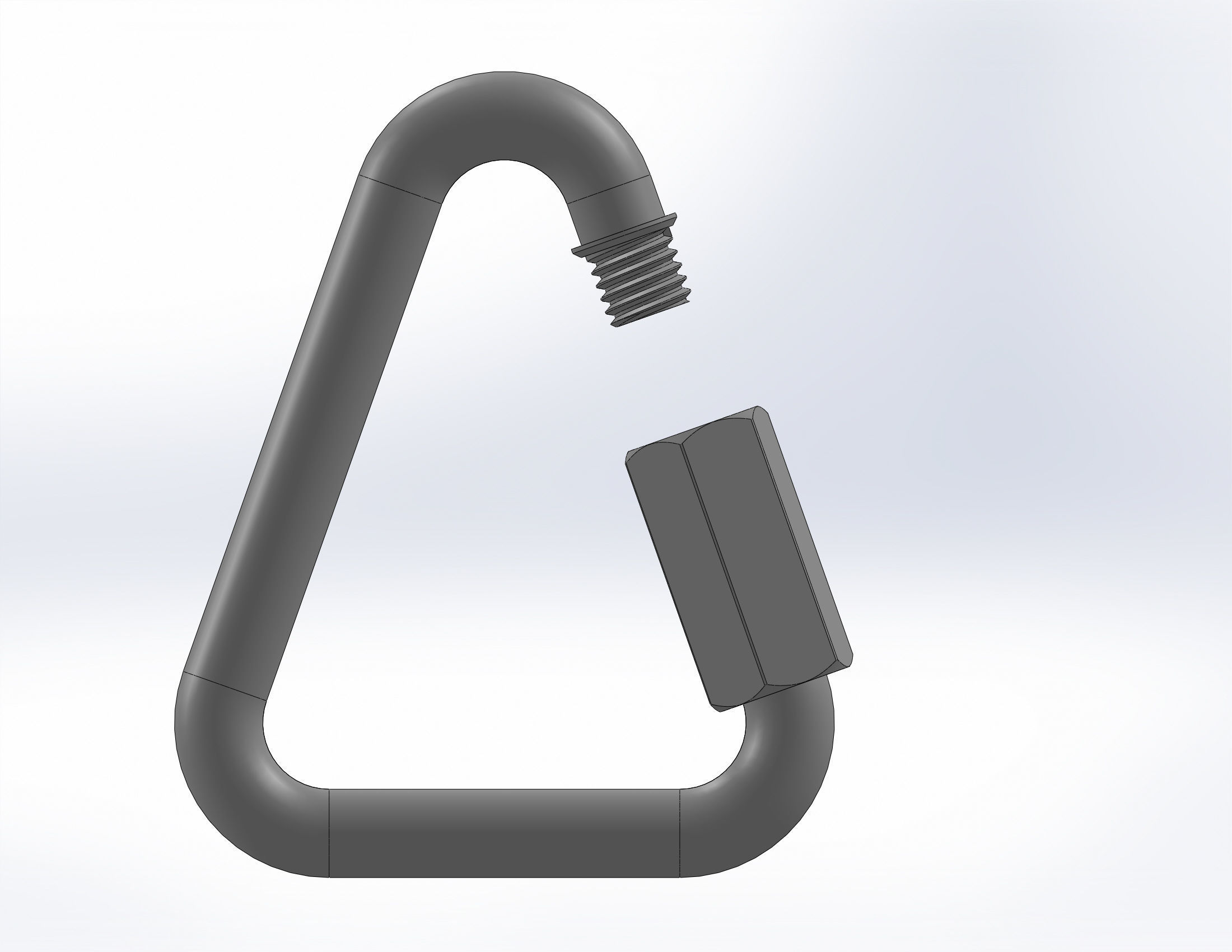 Triangular carabiner 3D model_3