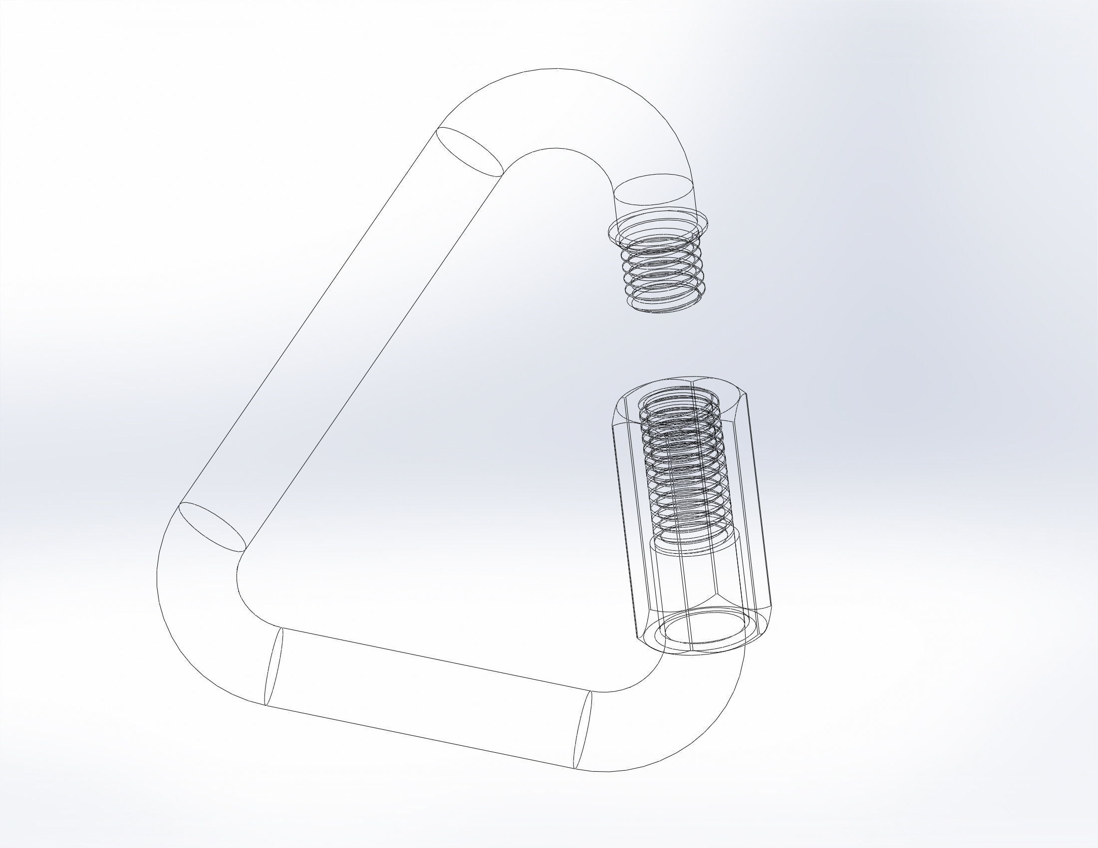 Triangular carabiner 3D model_4