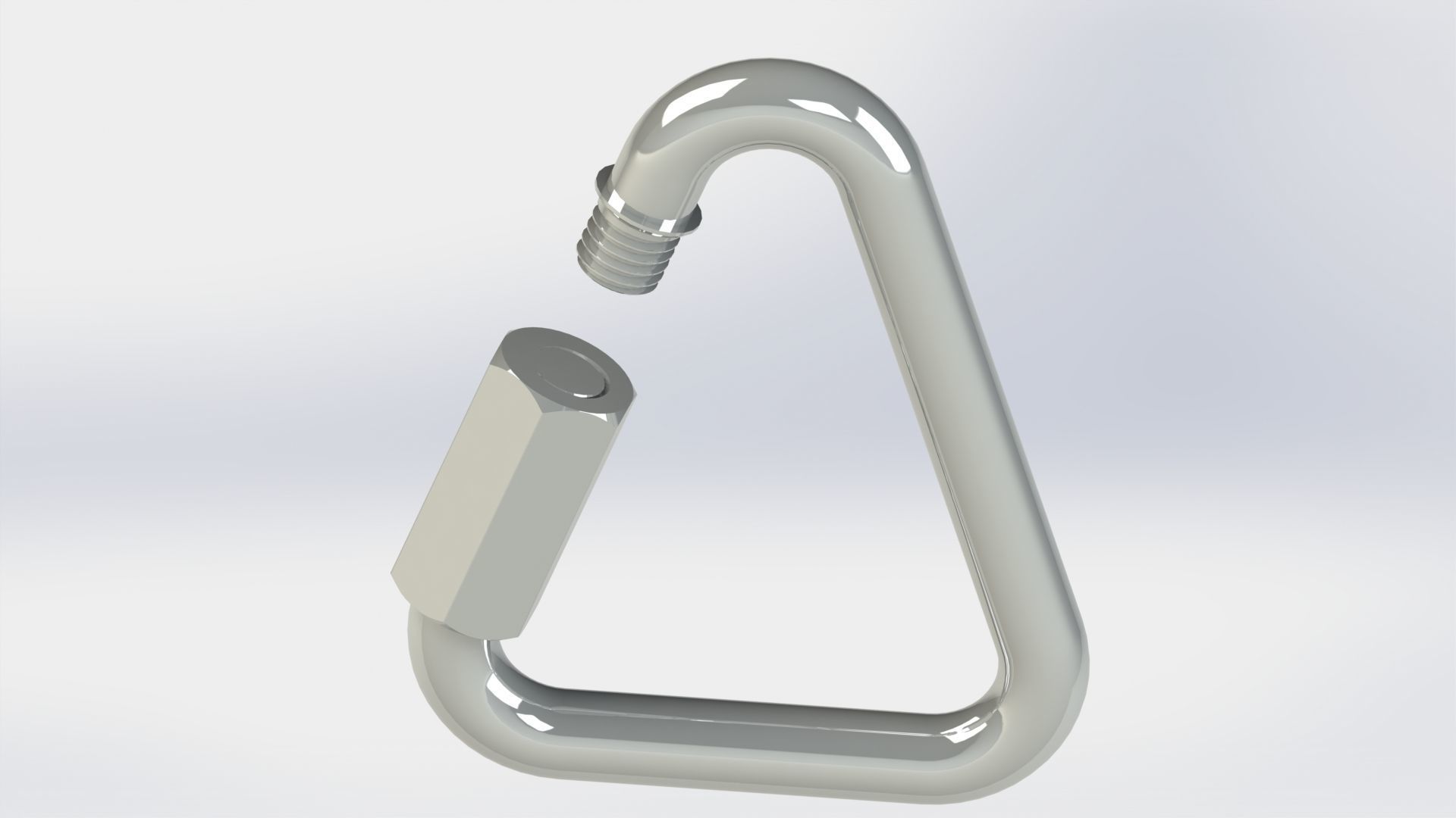 Triangular carabiner 3D model_6