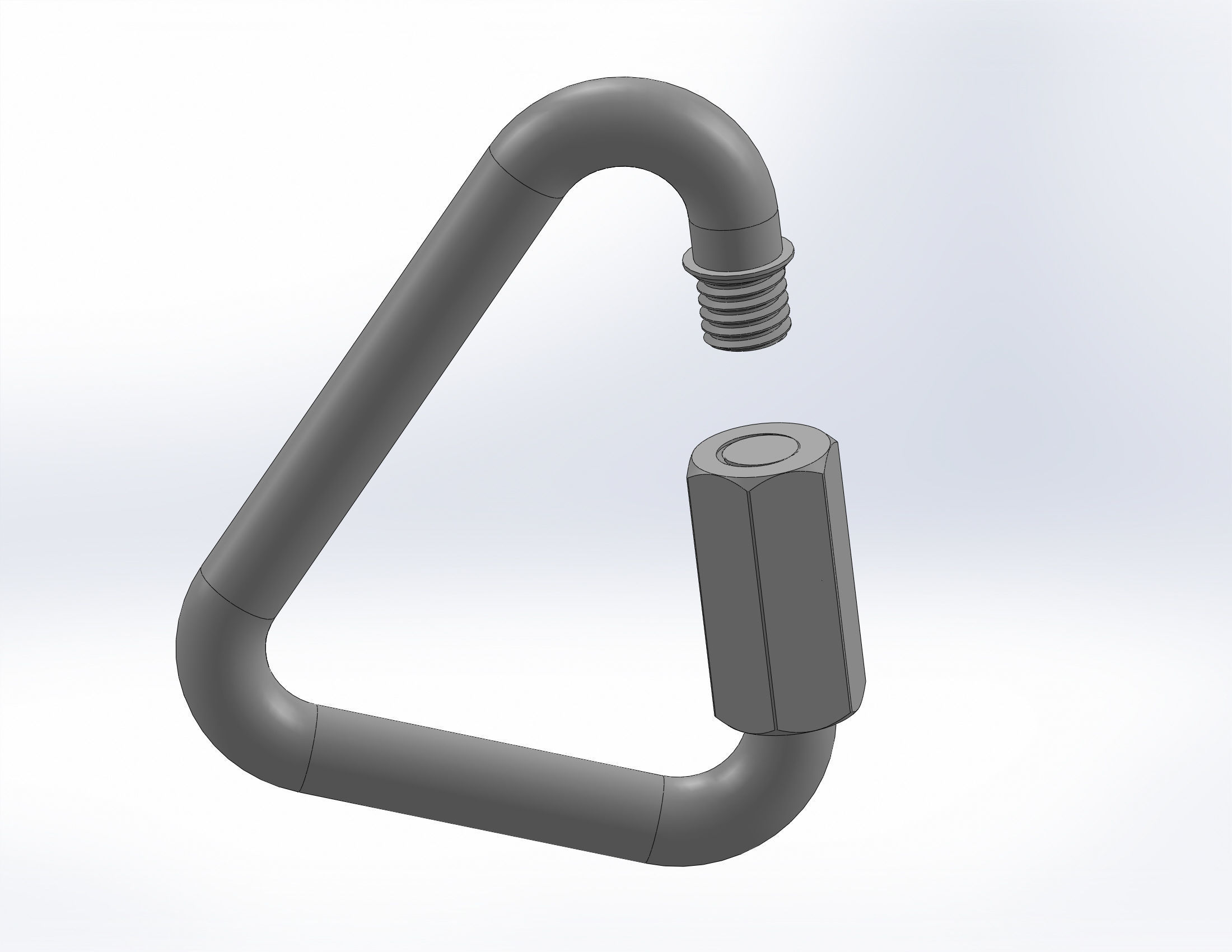 Triangular carabiner 3D model_2