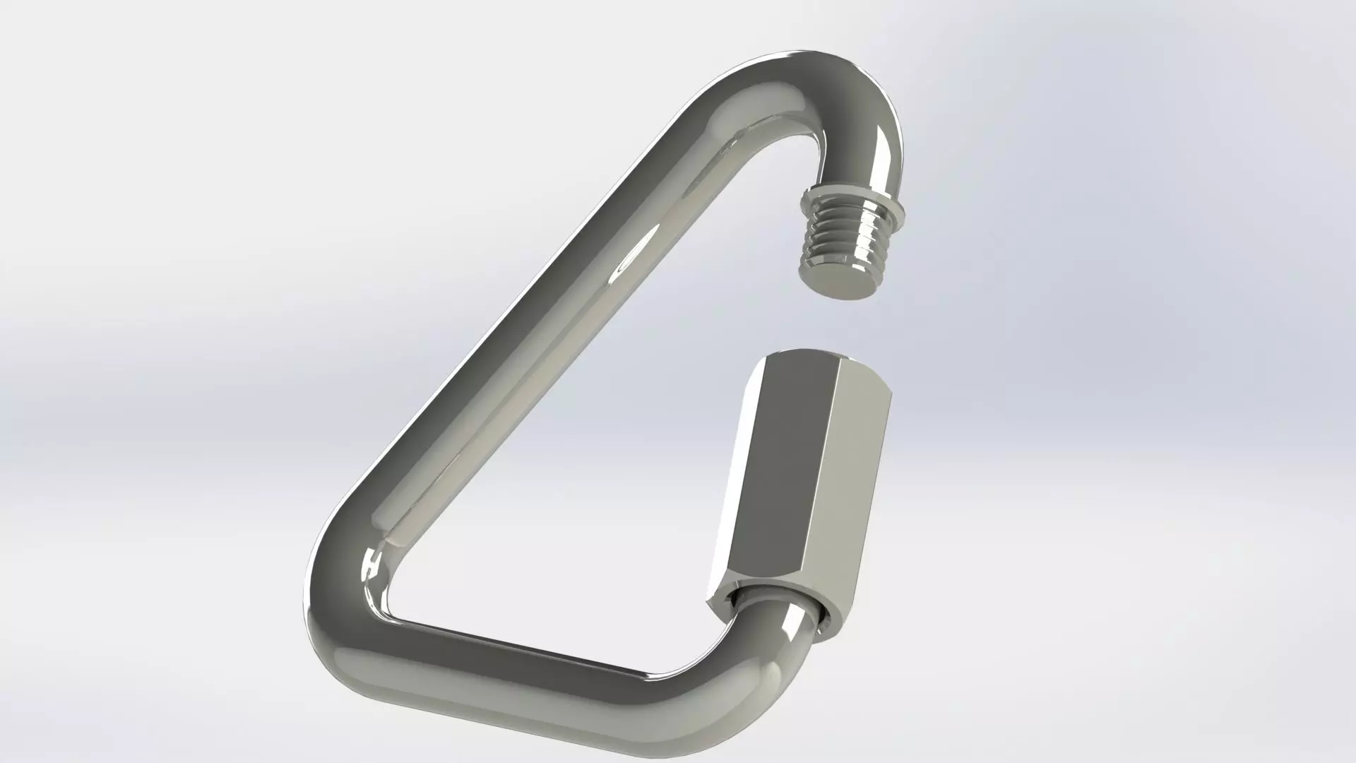 Triangular carabiner 3D model_0
