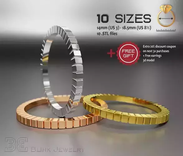 eternity ring thin classic  unique 3d printable ring pack