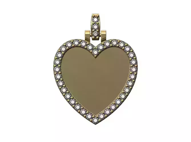 Heart shaped diamond picture pendant