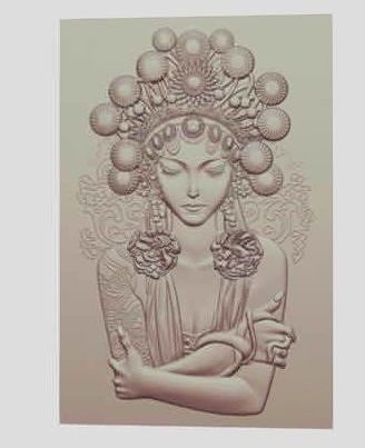  Woman Musician decoration 3d panel 3D print model