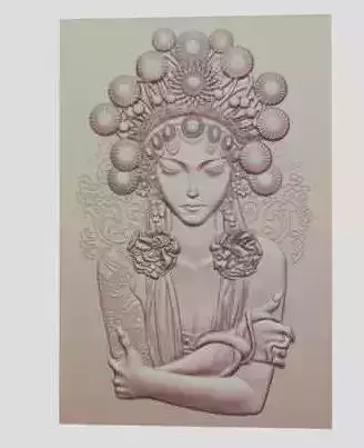  Woman Musician decoration 3d panel 3D print model
