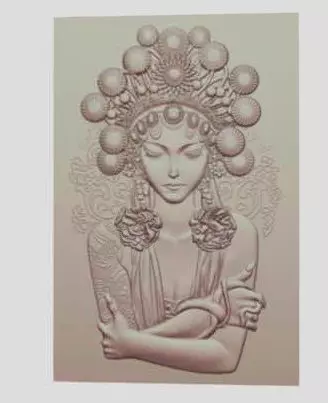 Woman Musician decoration 3d panel 3D print model