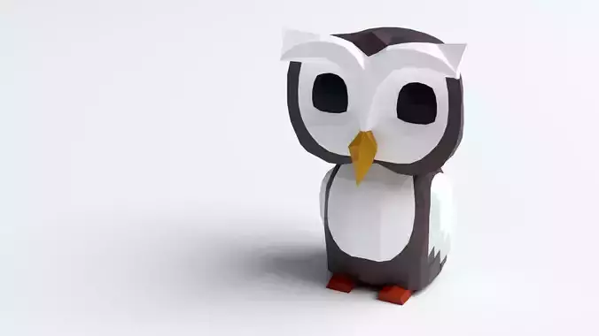 Owl Low Poly made of paper