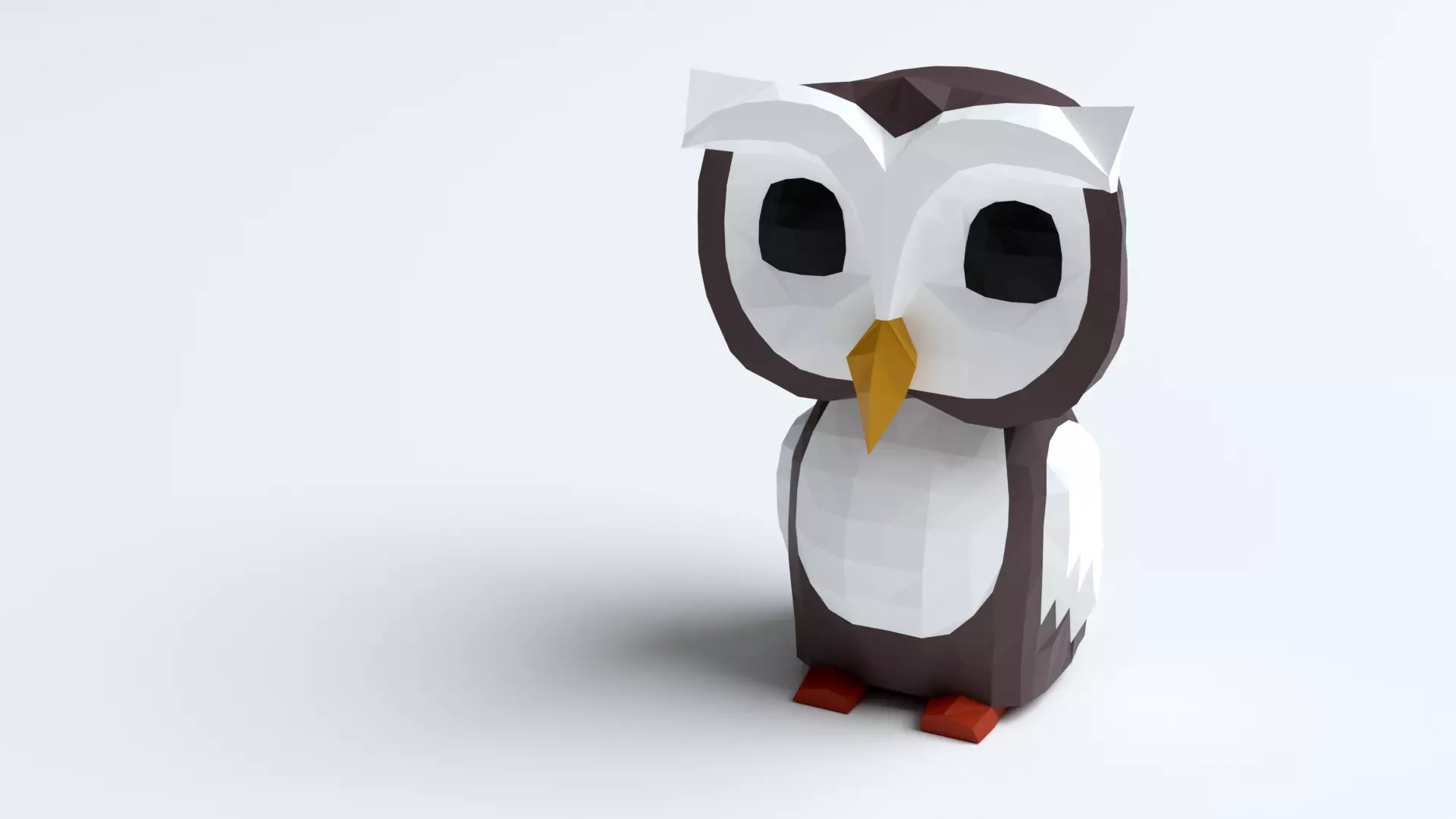 Owl Low Poly made of paper Low-poly 3D model_0