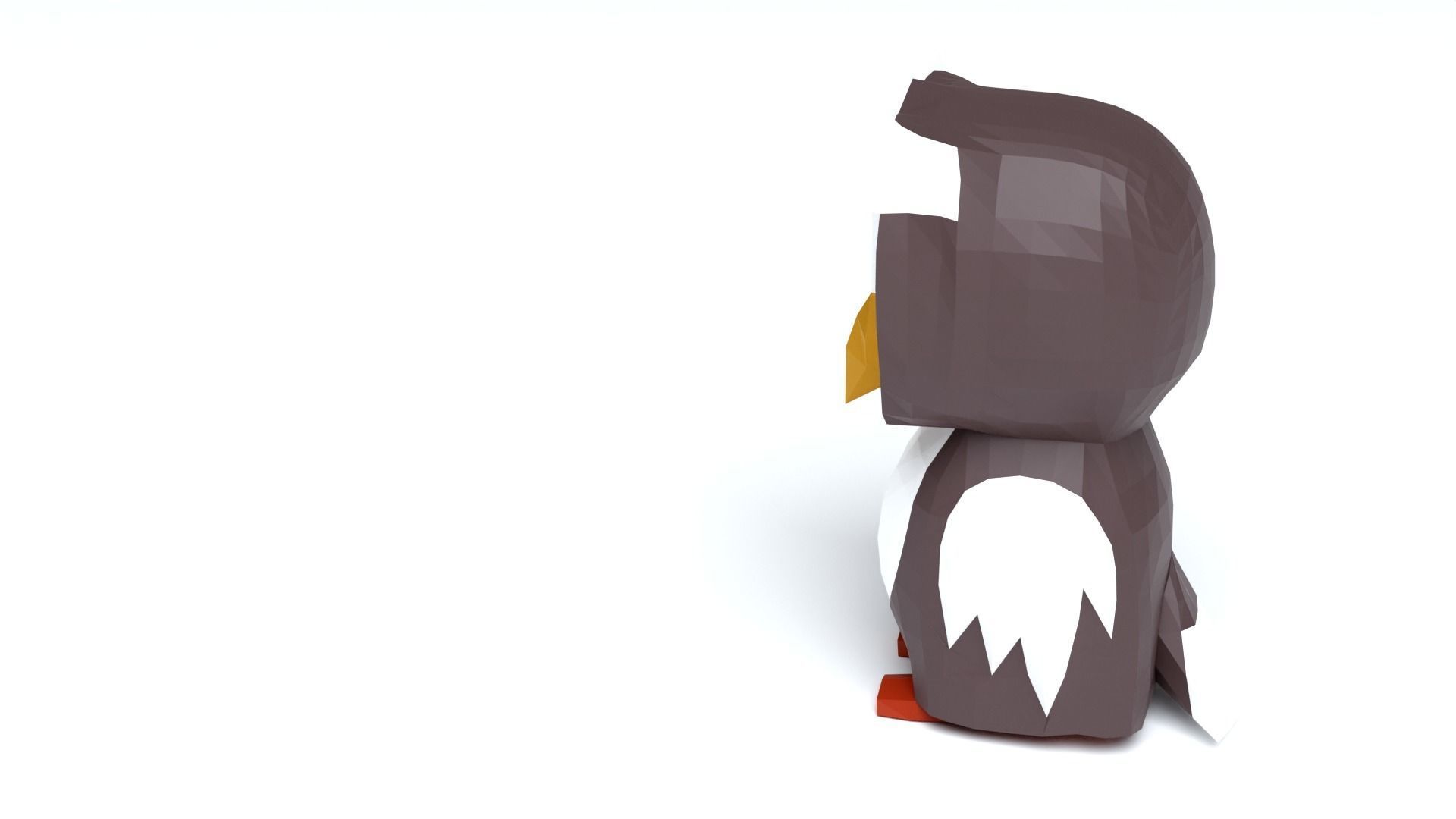 Owl Low Poly made of paper Low-poly 3D model_1