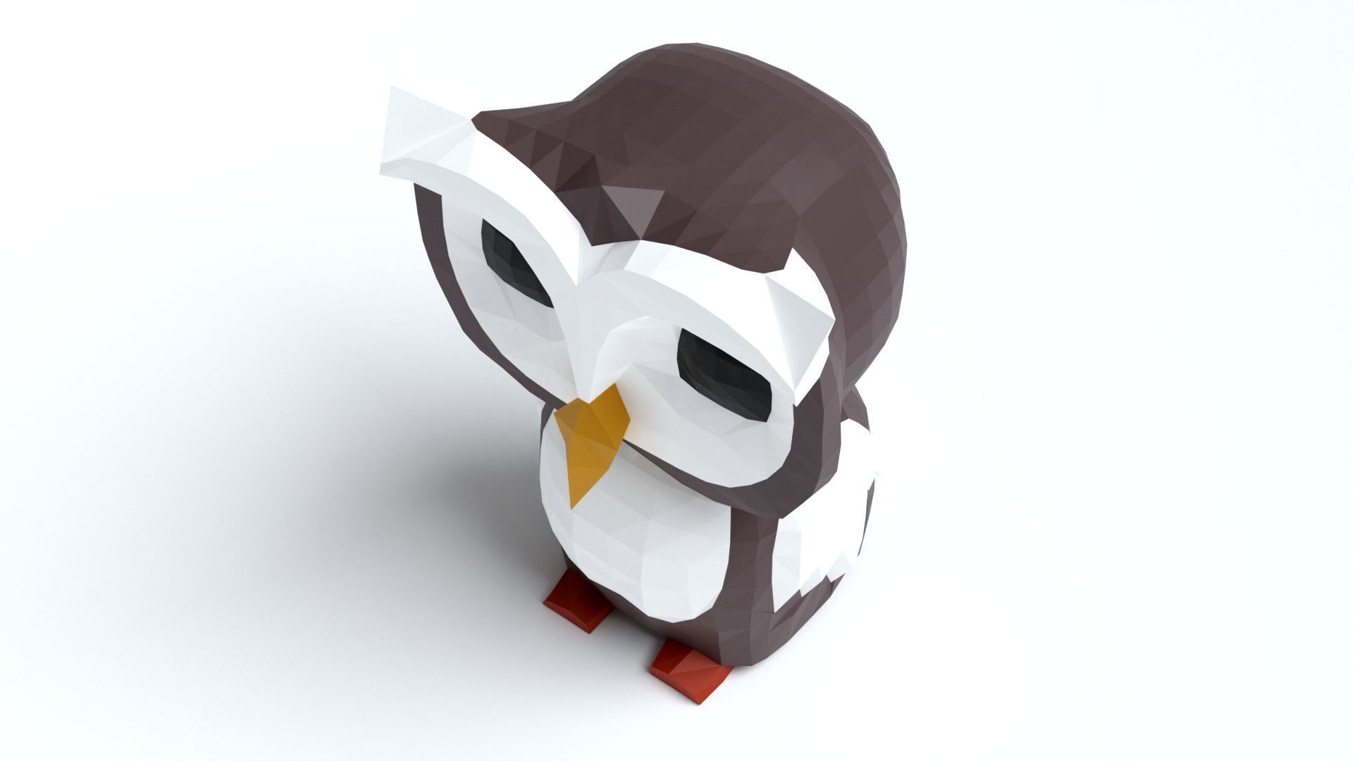 Owl Low Poly made of paper Low-poly 3D model_4