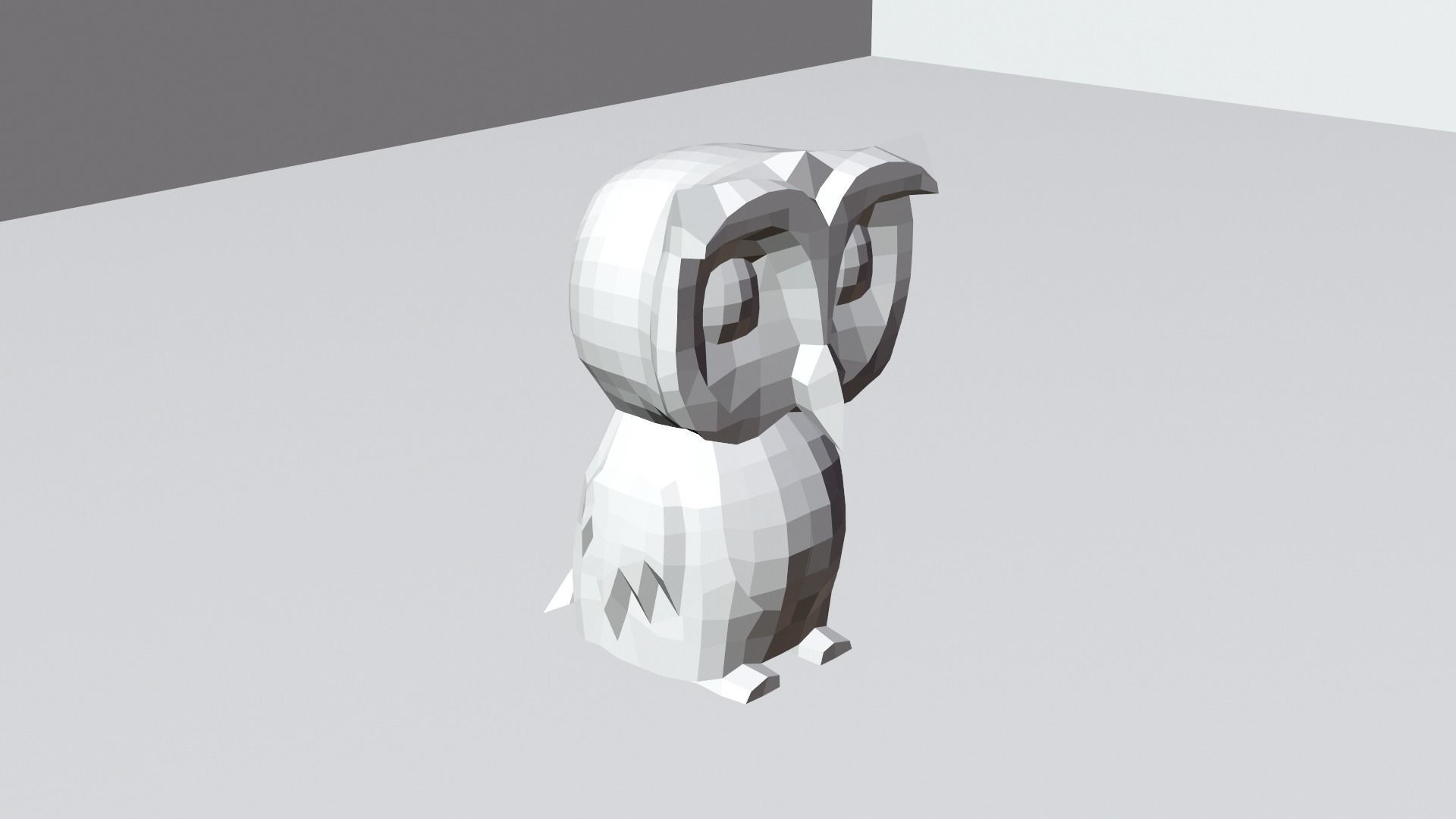 Owl Low Poly made of paper Low-poly 3D model_5