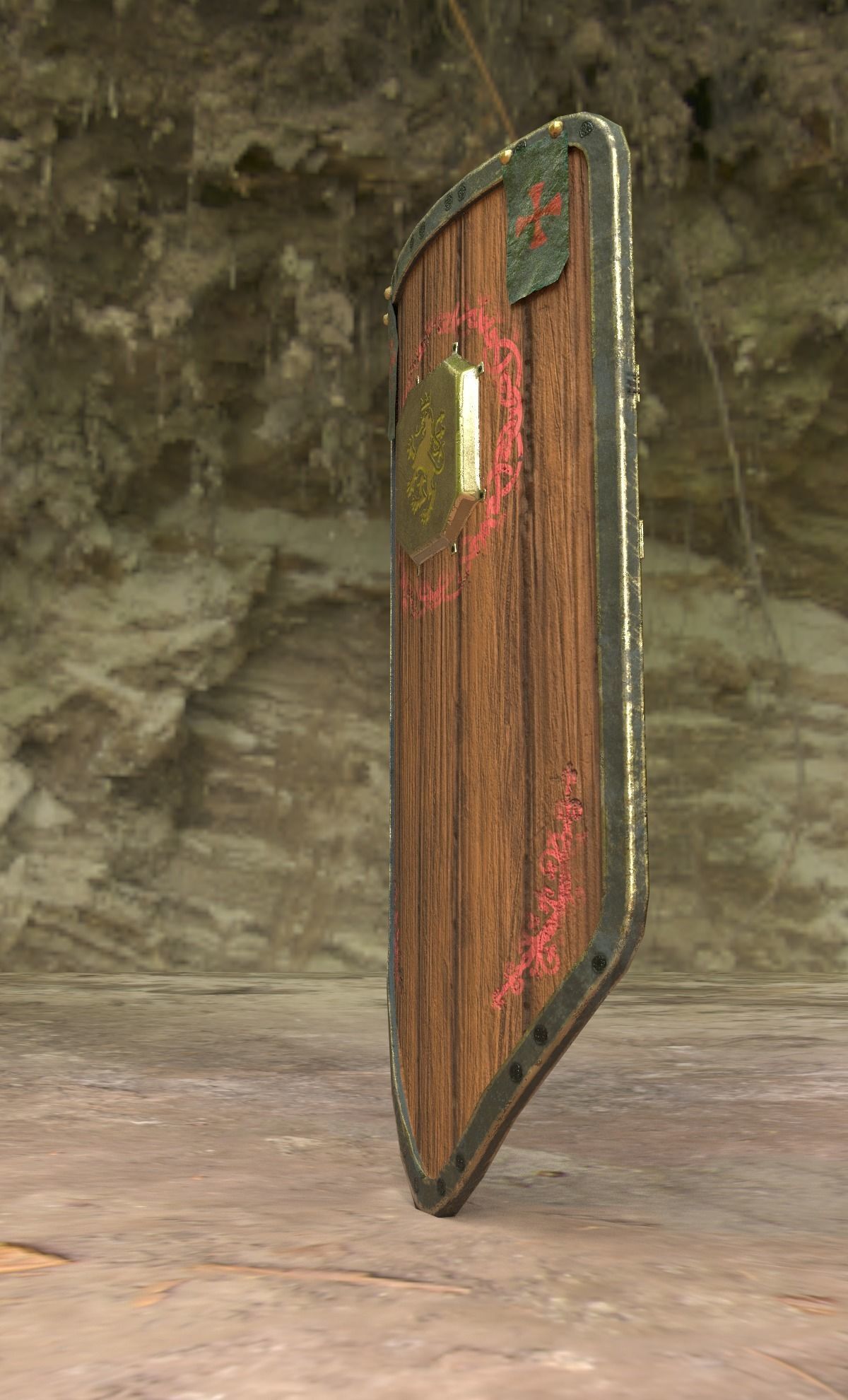 Medieval shield Low-poly 3D model_2